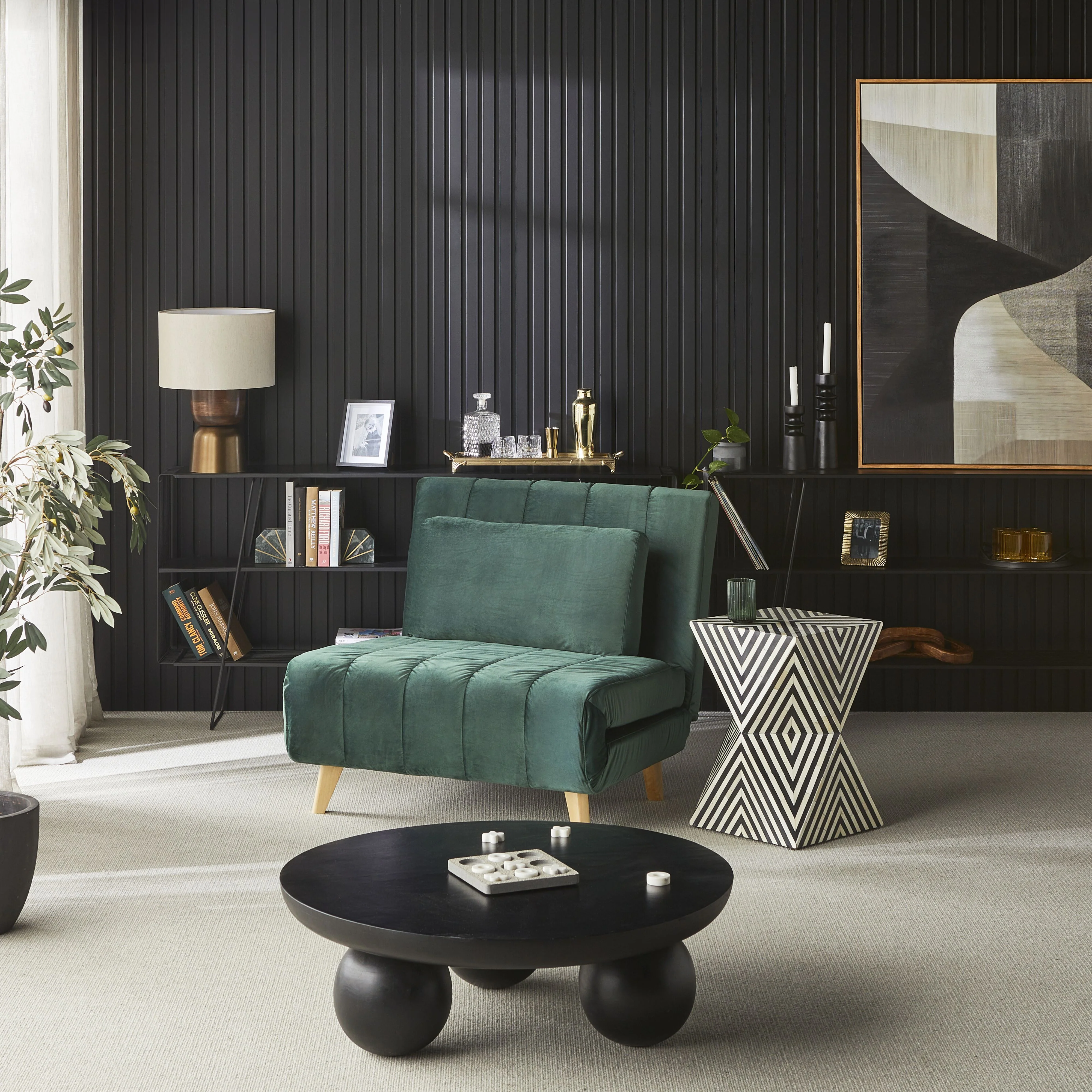 Stradbroke Single Sofa Bed Emerald Green - Image 12