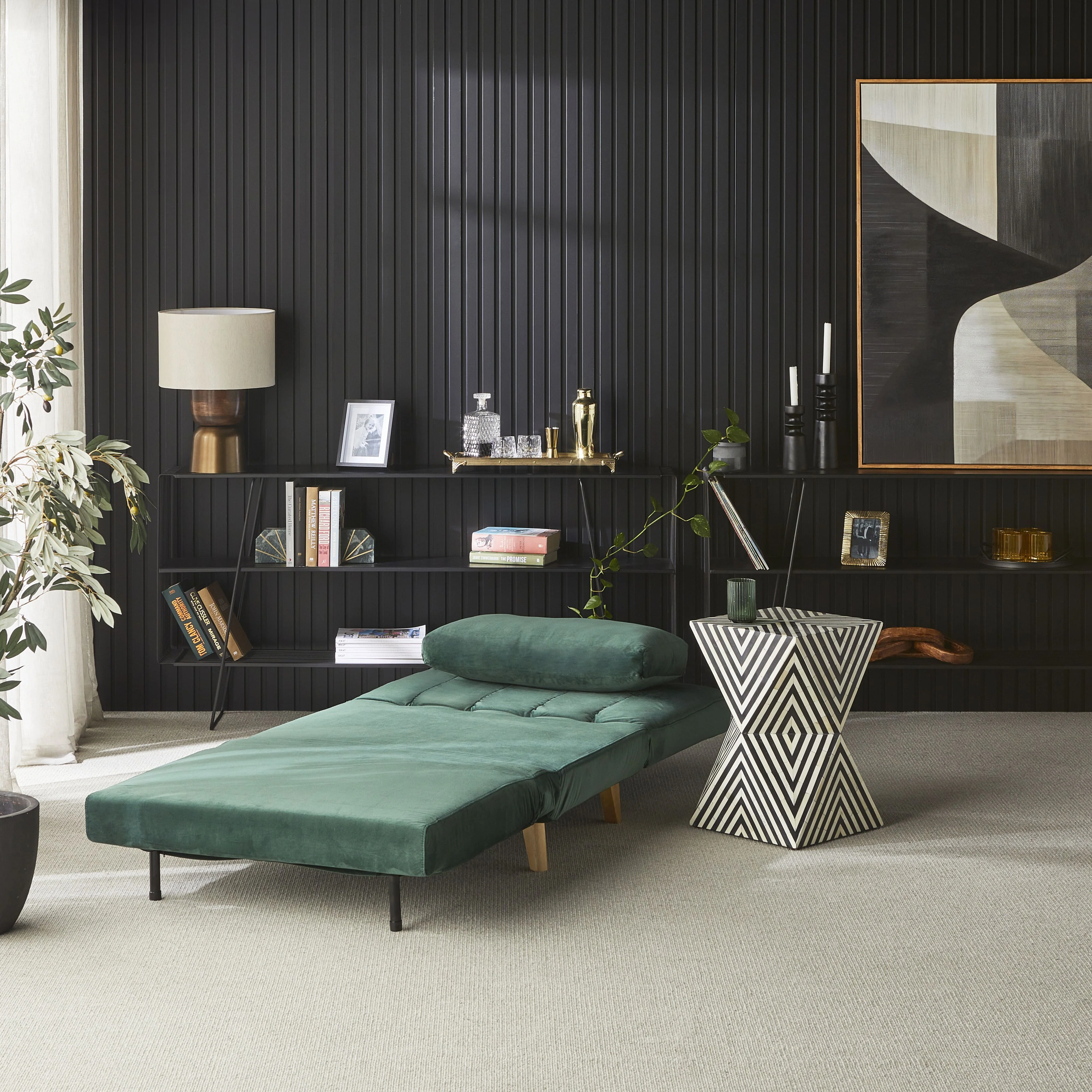 Stradbroke Single Sofa Bed Emerald Green - Image 14
