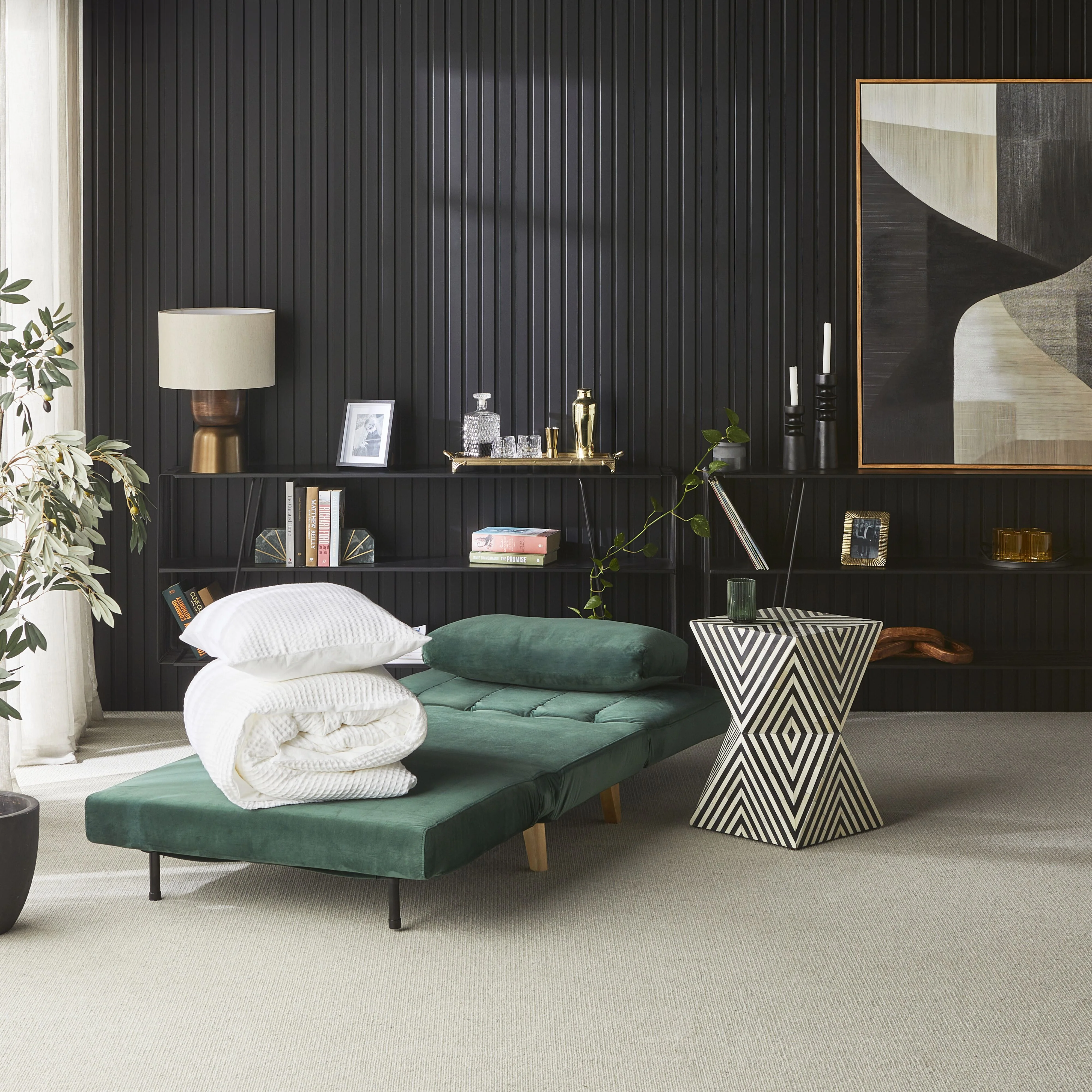 Stradbroke Single Sofa Bed Emerald Green - Image 15