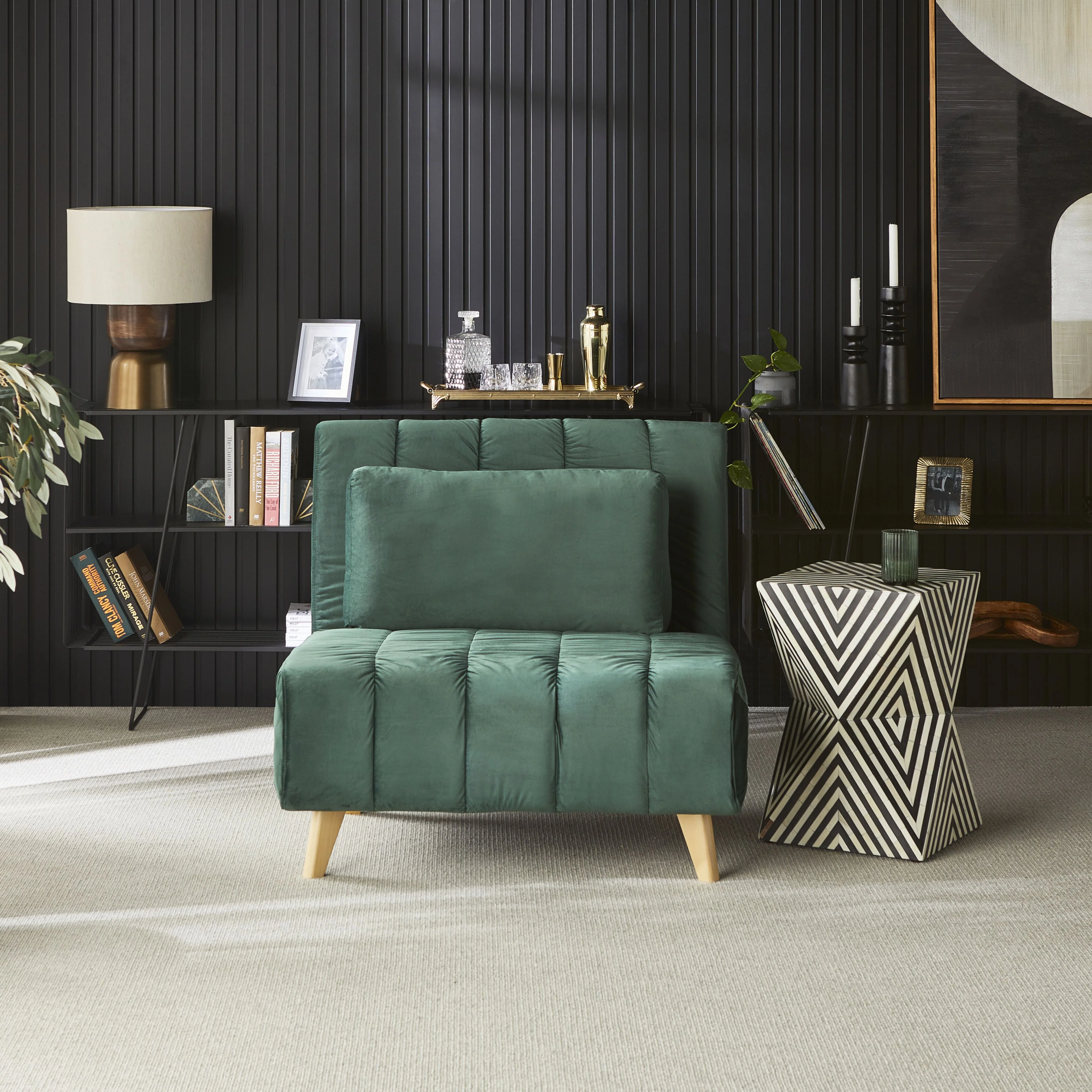 Stradbroke Single Sofa Bed Emerald Green - Image 17
