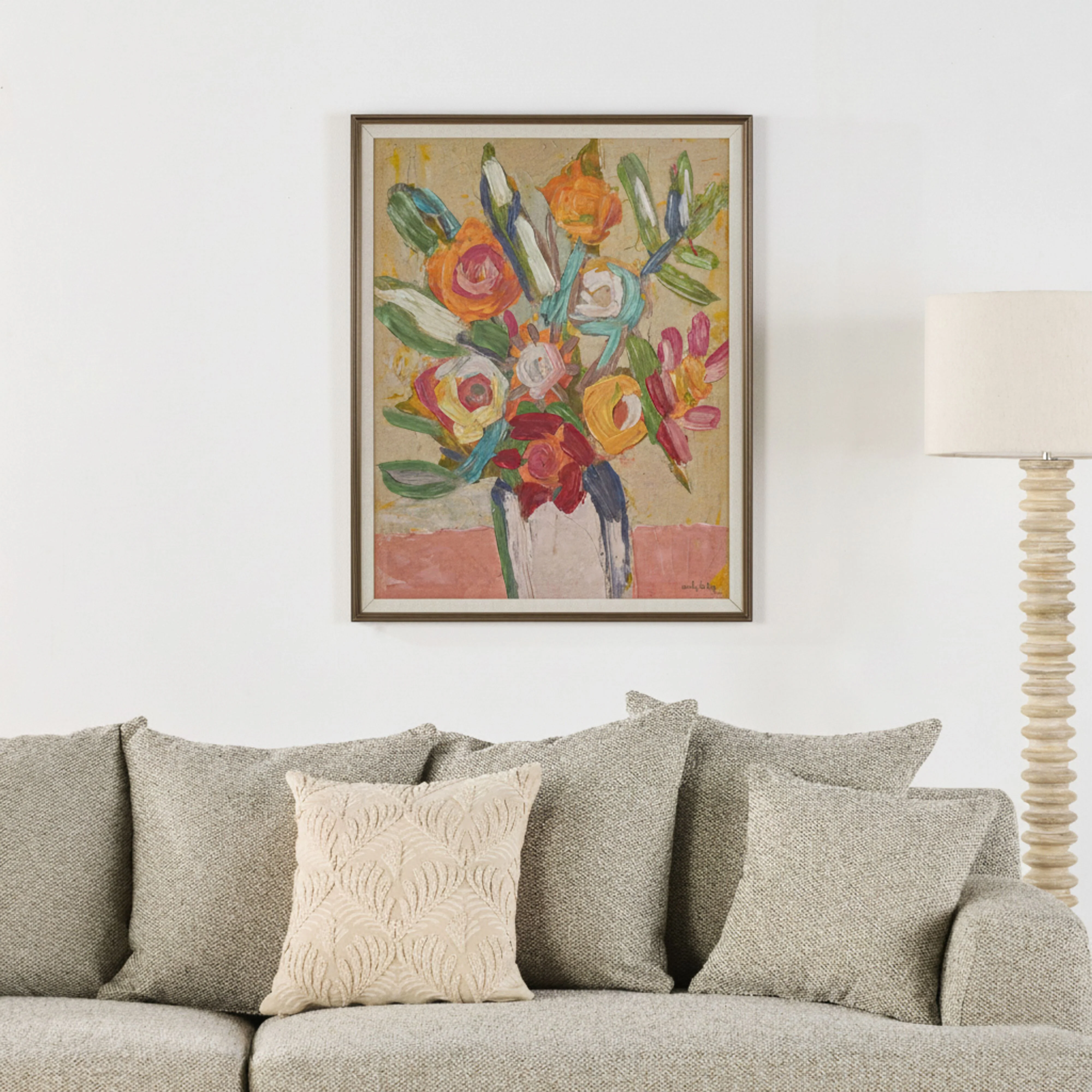 Sunburst Bouquet Framed Textured Print 100x135cm - Image 6