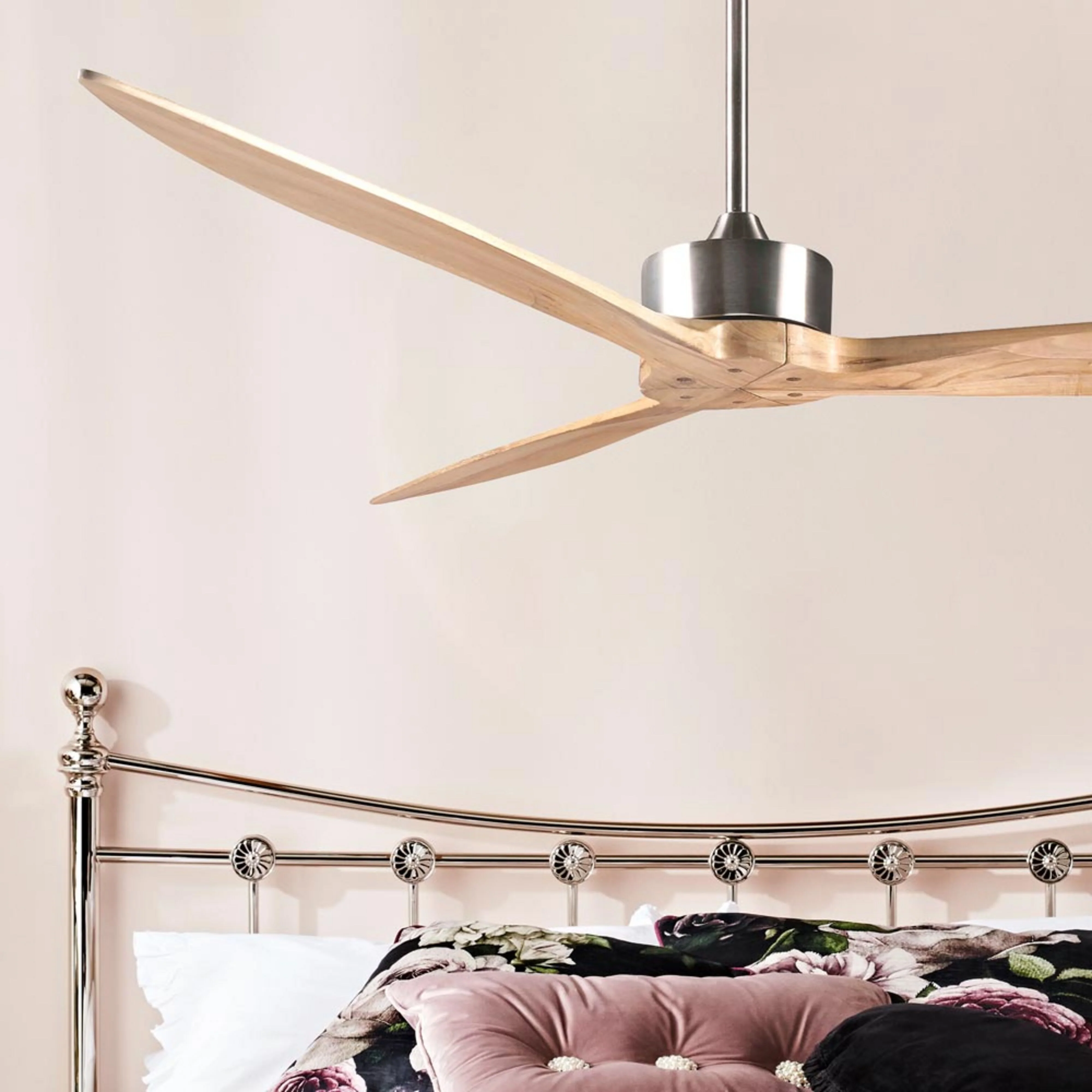 Suva Indoor DC Ceiling Fan with Remote - Natural Timber 163cm - Image 5