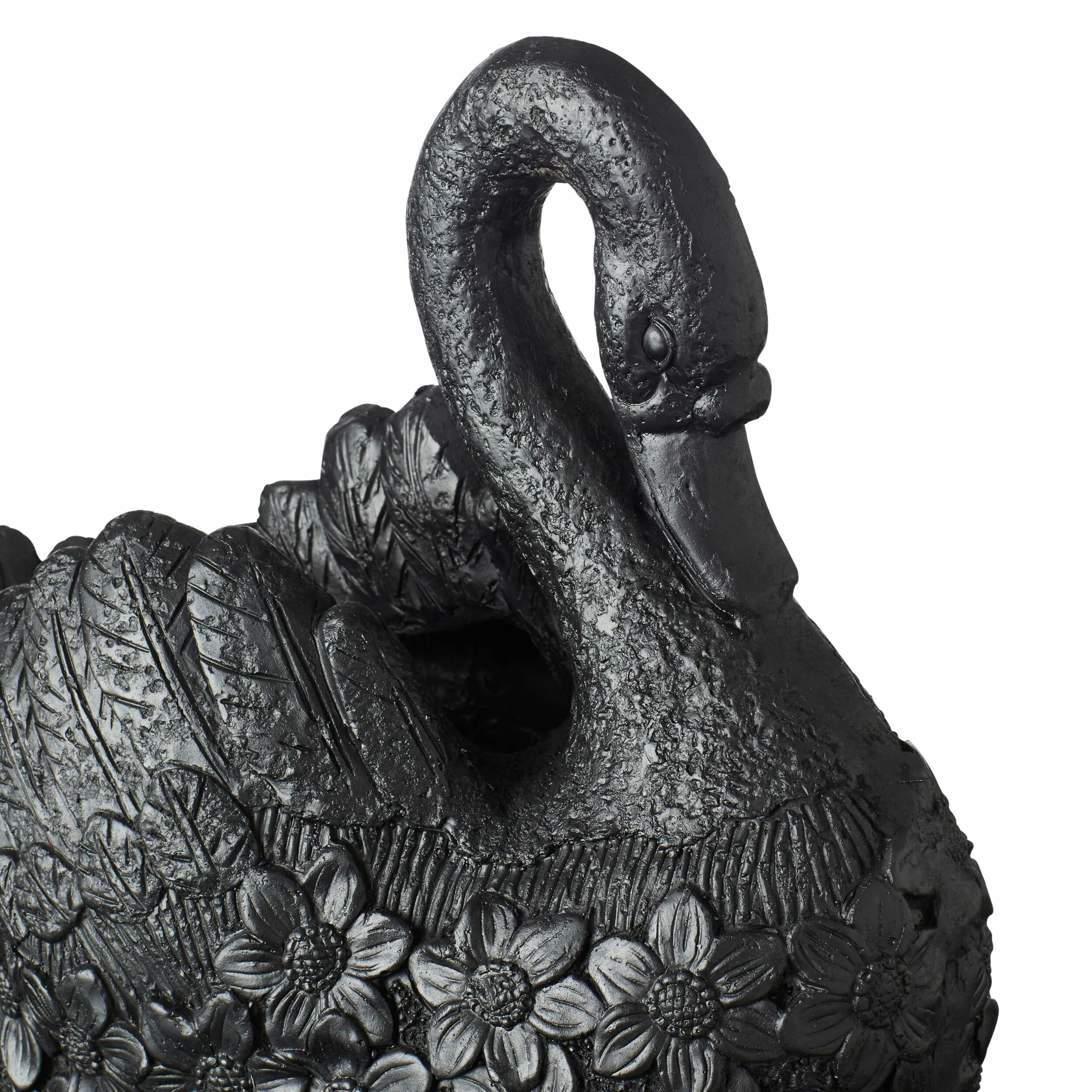 Swan Black Planter 43x39x22cm - Image 4