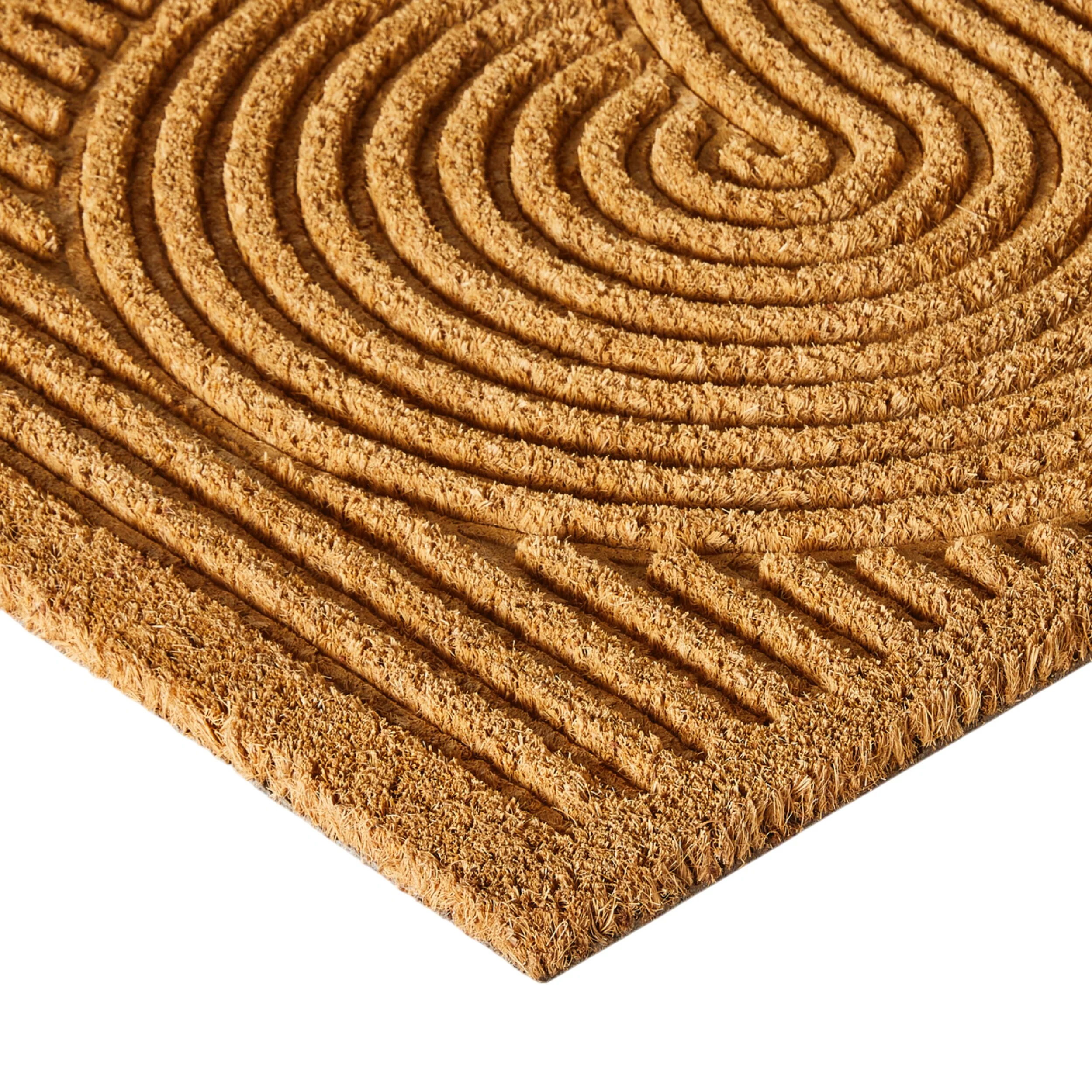 Swirl Vinyl Back Coir Doormat 75x45cm - Image 2