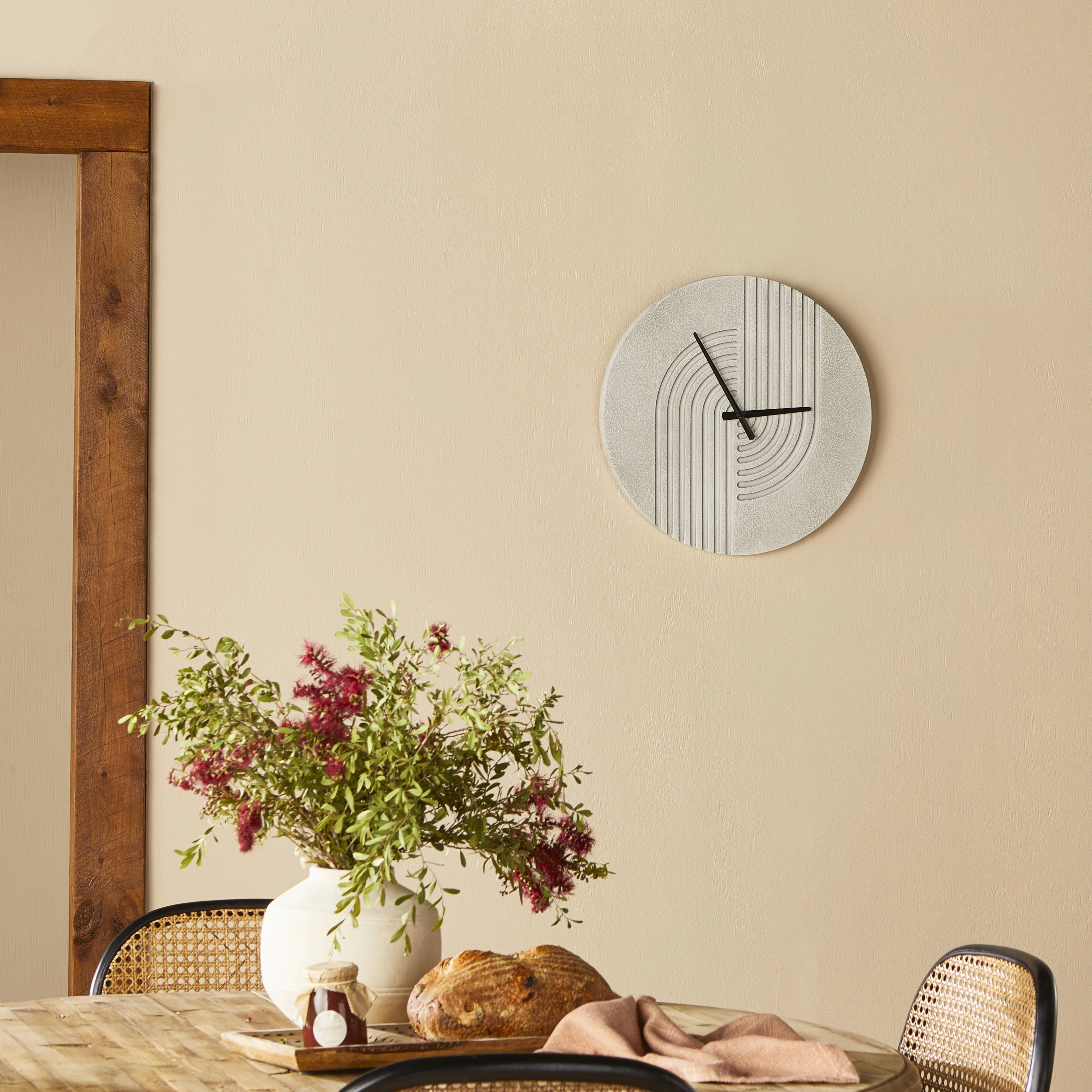 Swirl Wall Clock Grey 50x50x4cm - Image 3