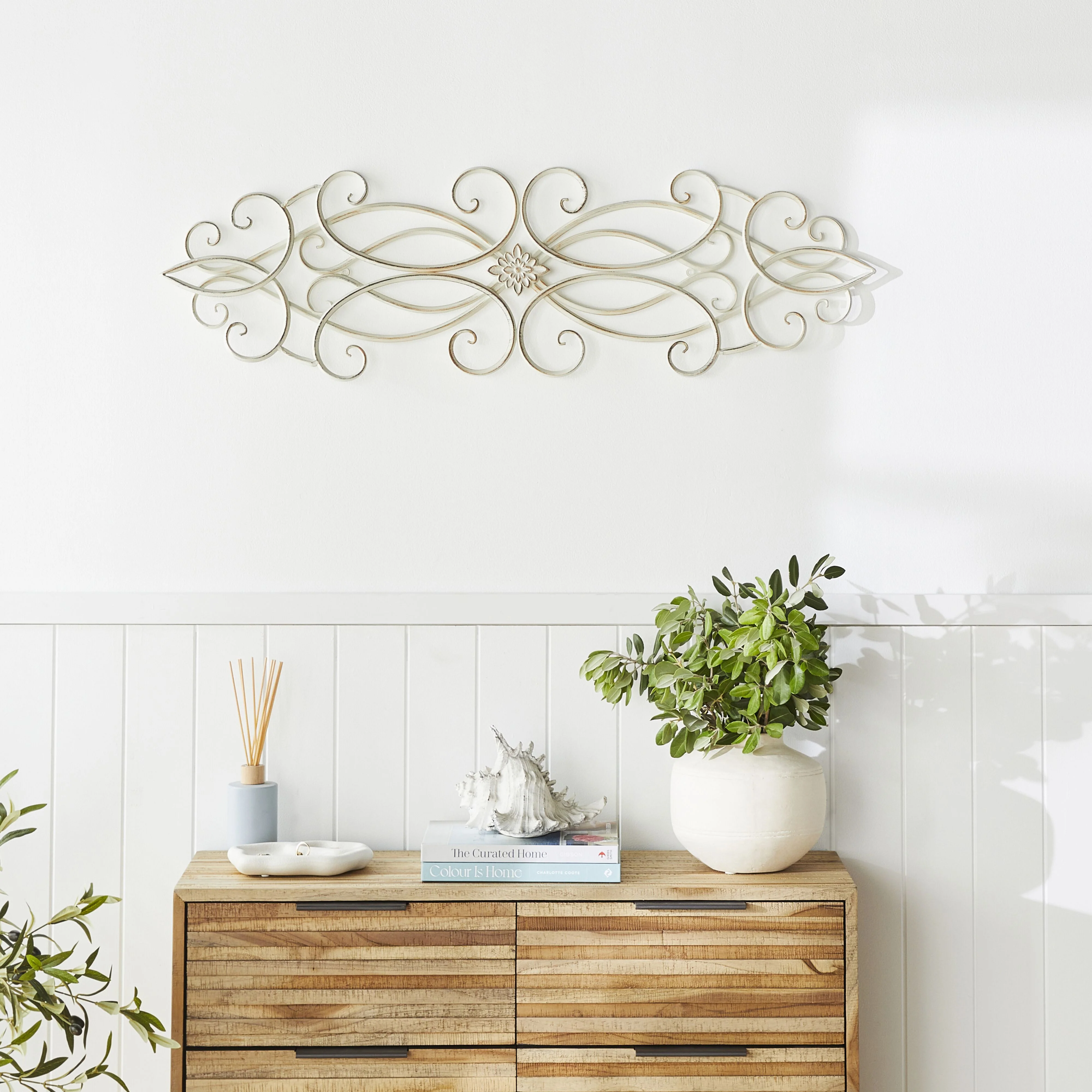 Swirl Wall Hanging Antique Cream 102x30cm - Image 3