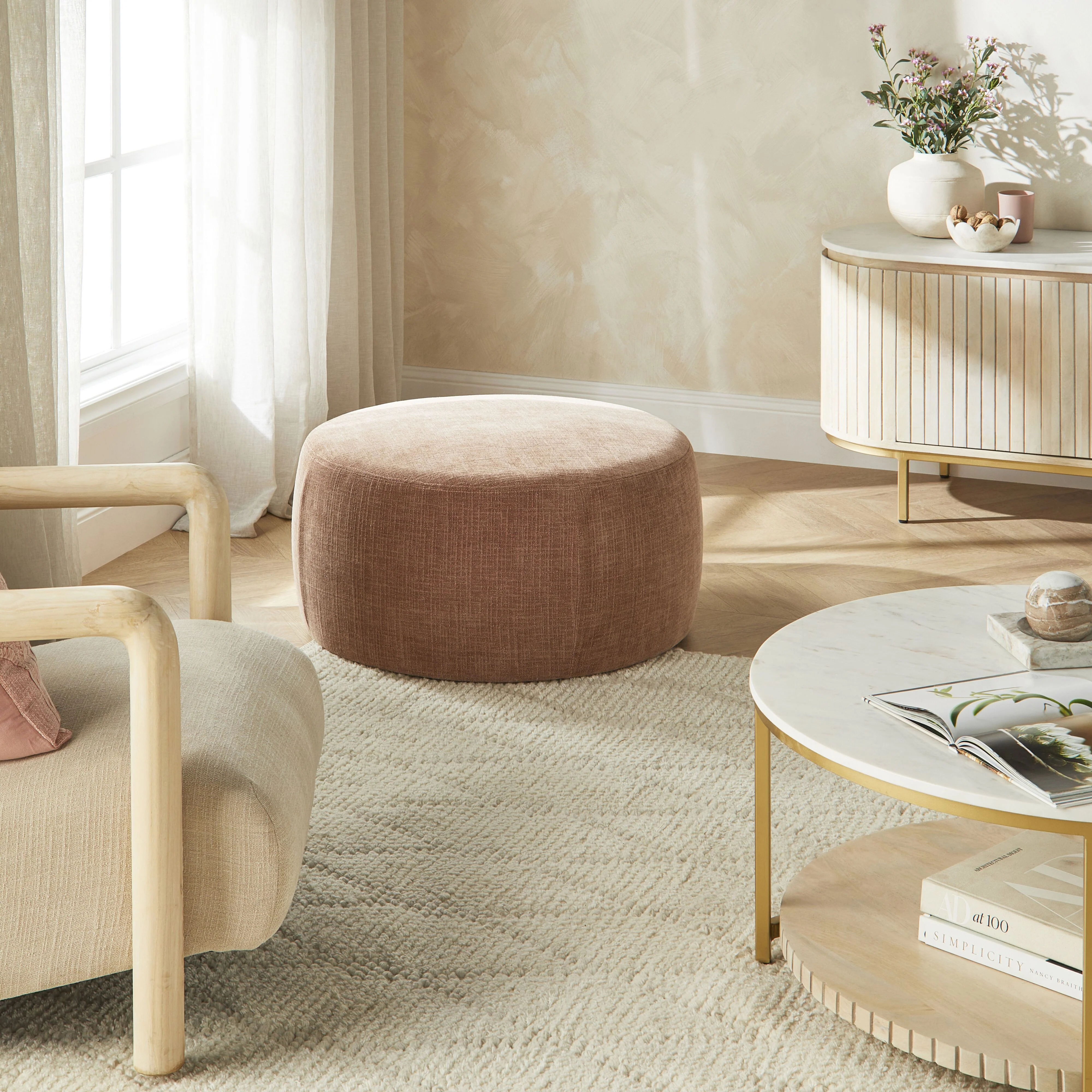 Tango Round Ottoman Large Solace Dusty Pink - Image 4