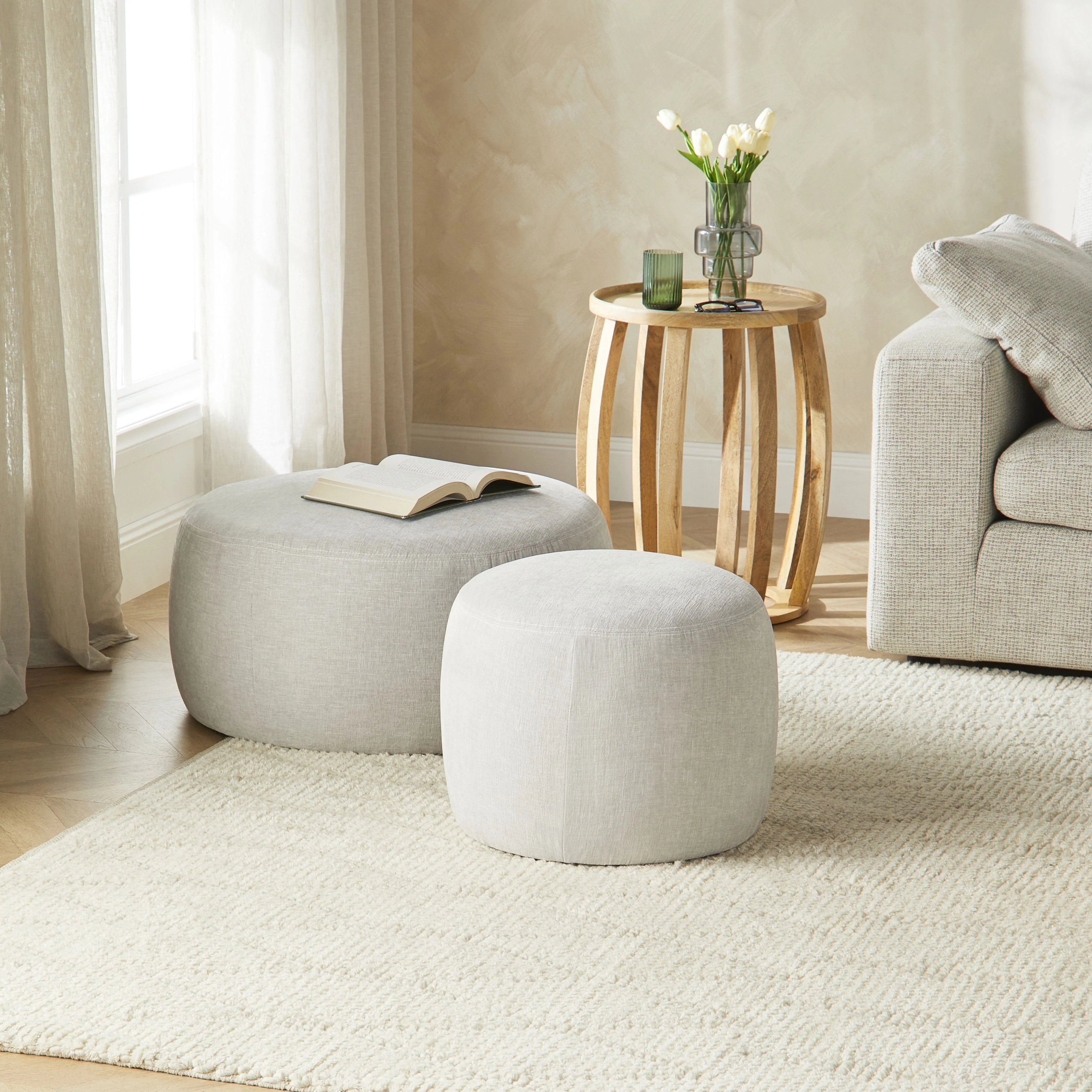 Tango Round Ottoman Small Noah Icy Grey - Image 4