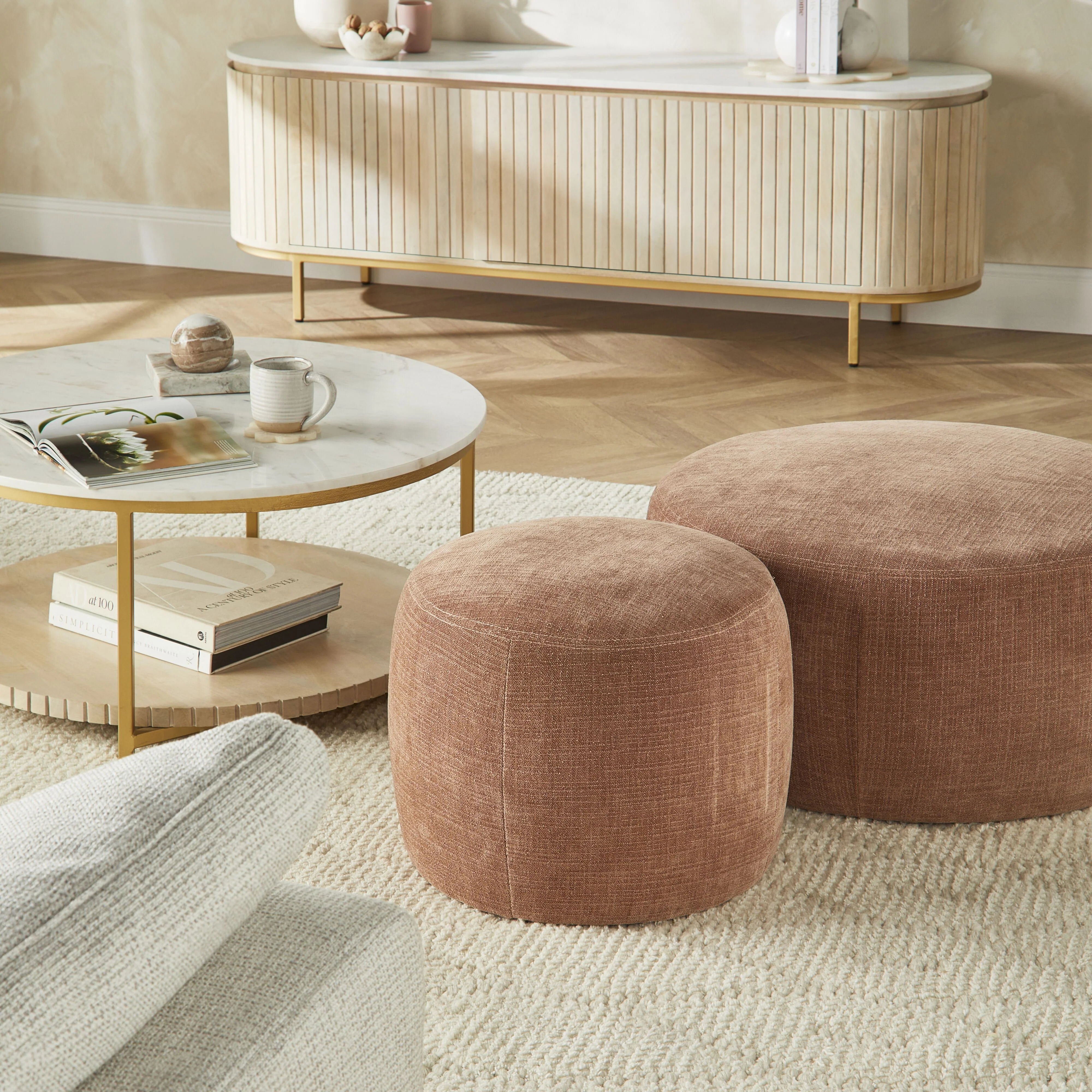 Tango Round Ottoman Small Solace Dusty Pink - Image 4