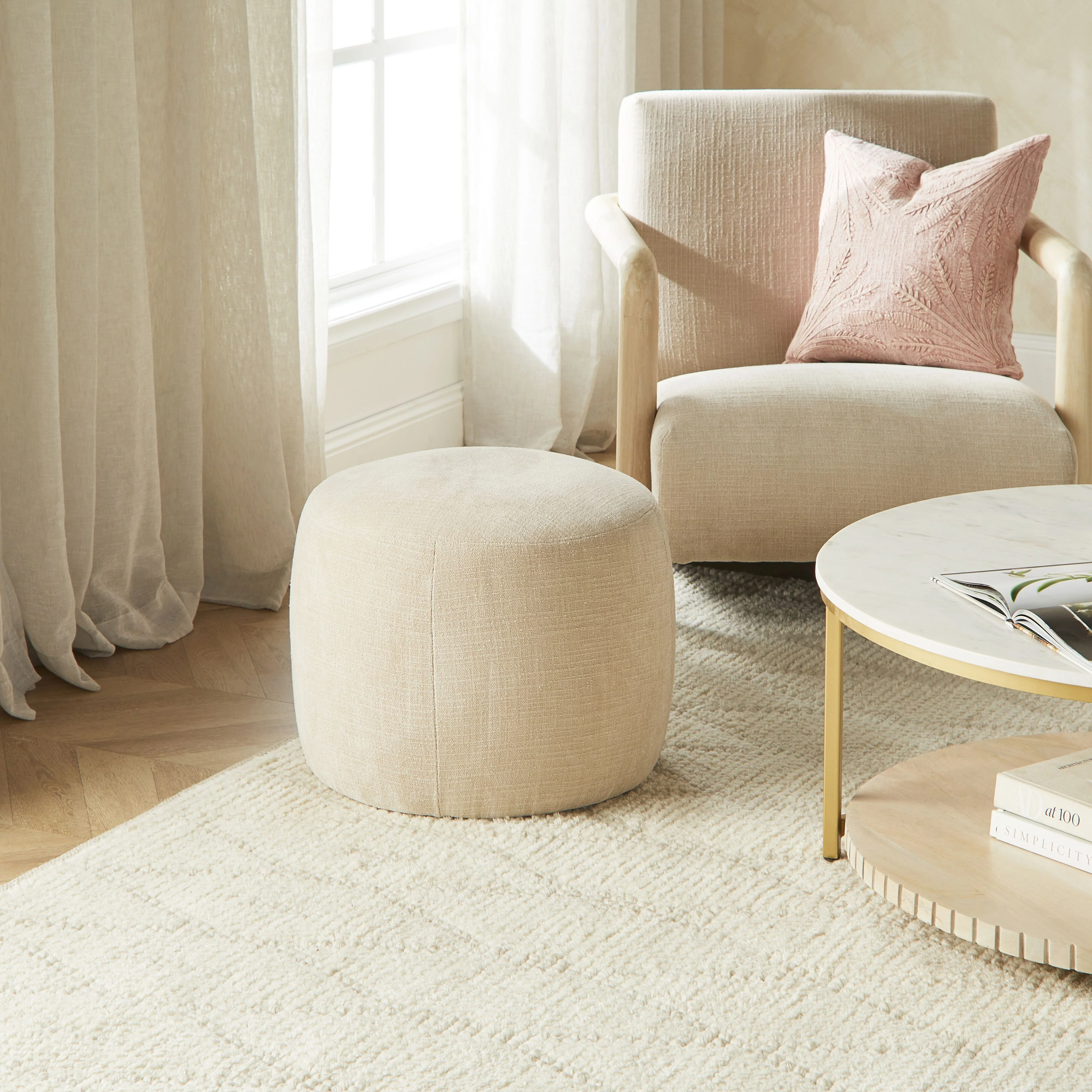 Tango Round Ottoman Small Solace Oat - Image 4