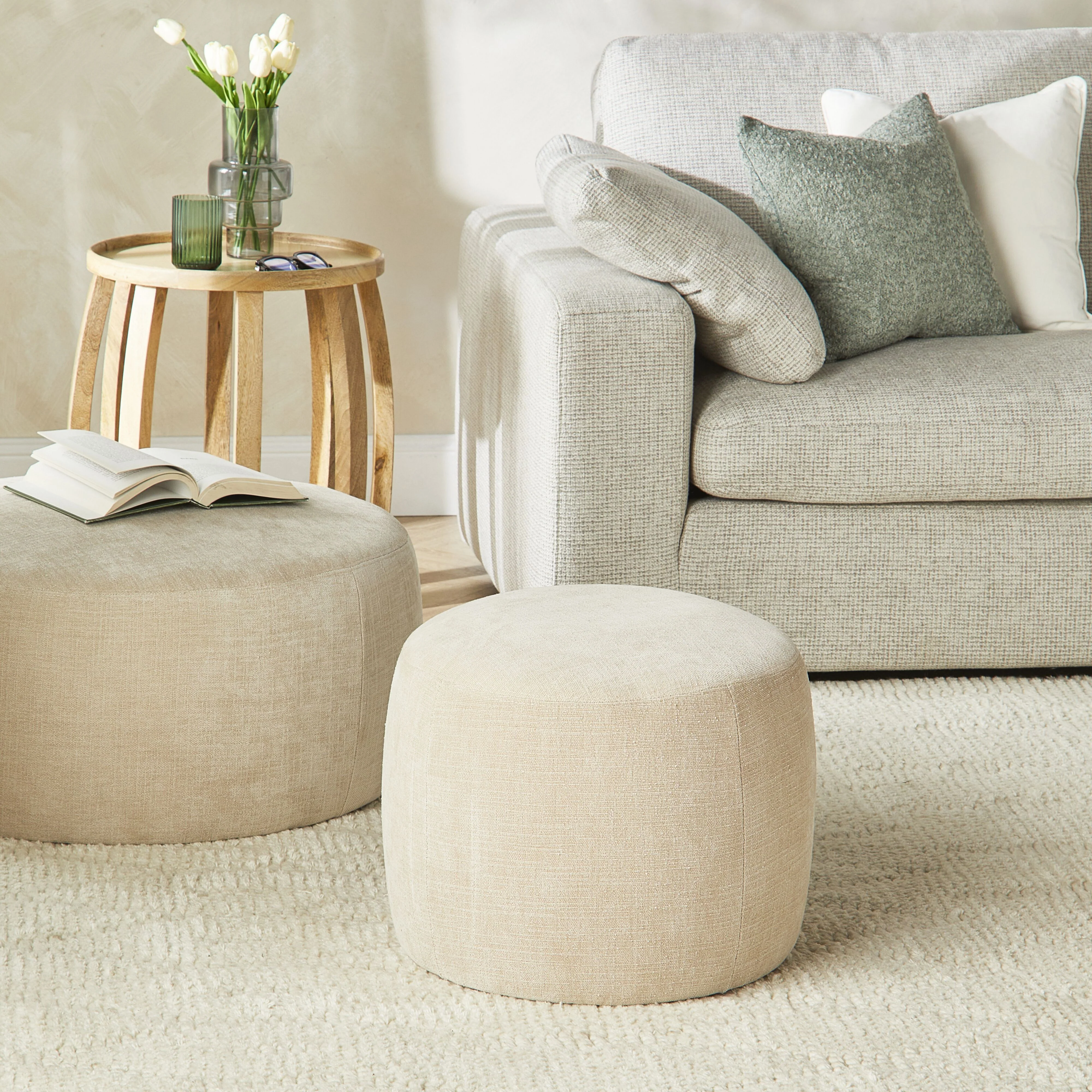 Tango Round Ottoman Small Solace Oat - Image 9