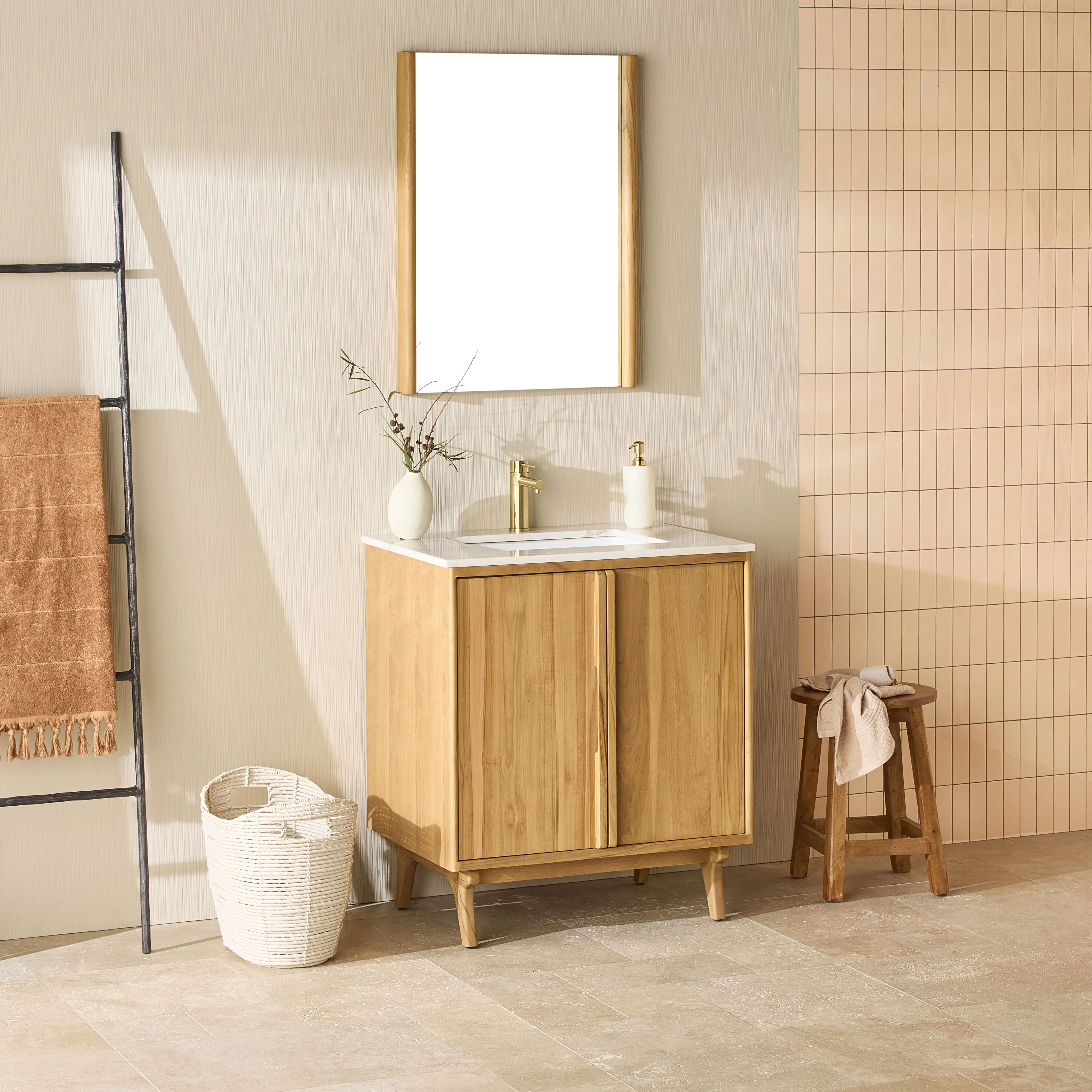 Teak Vanity Mirror 600x800mm - Image 7