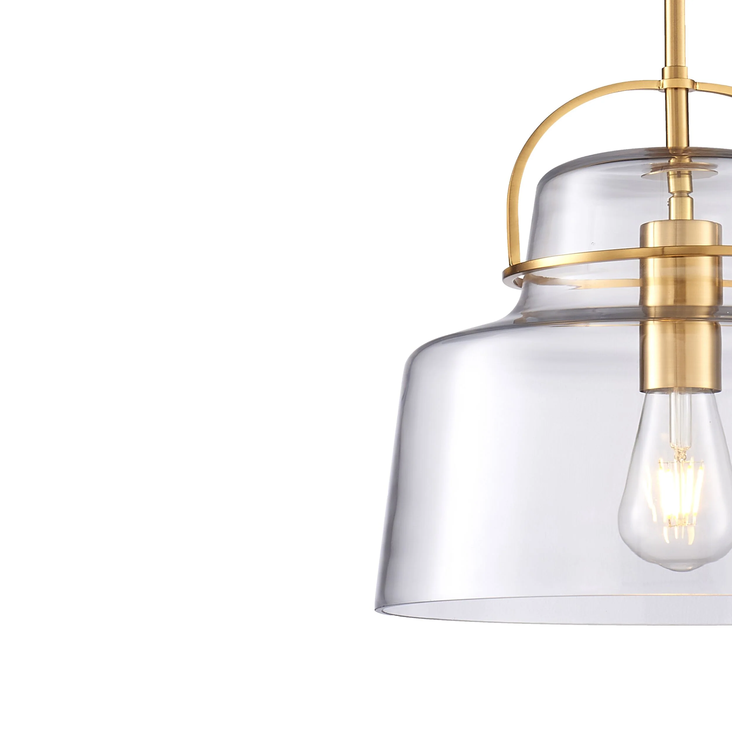 Teresa Glass Pendant Satin Brass 30x51cm - Image 2