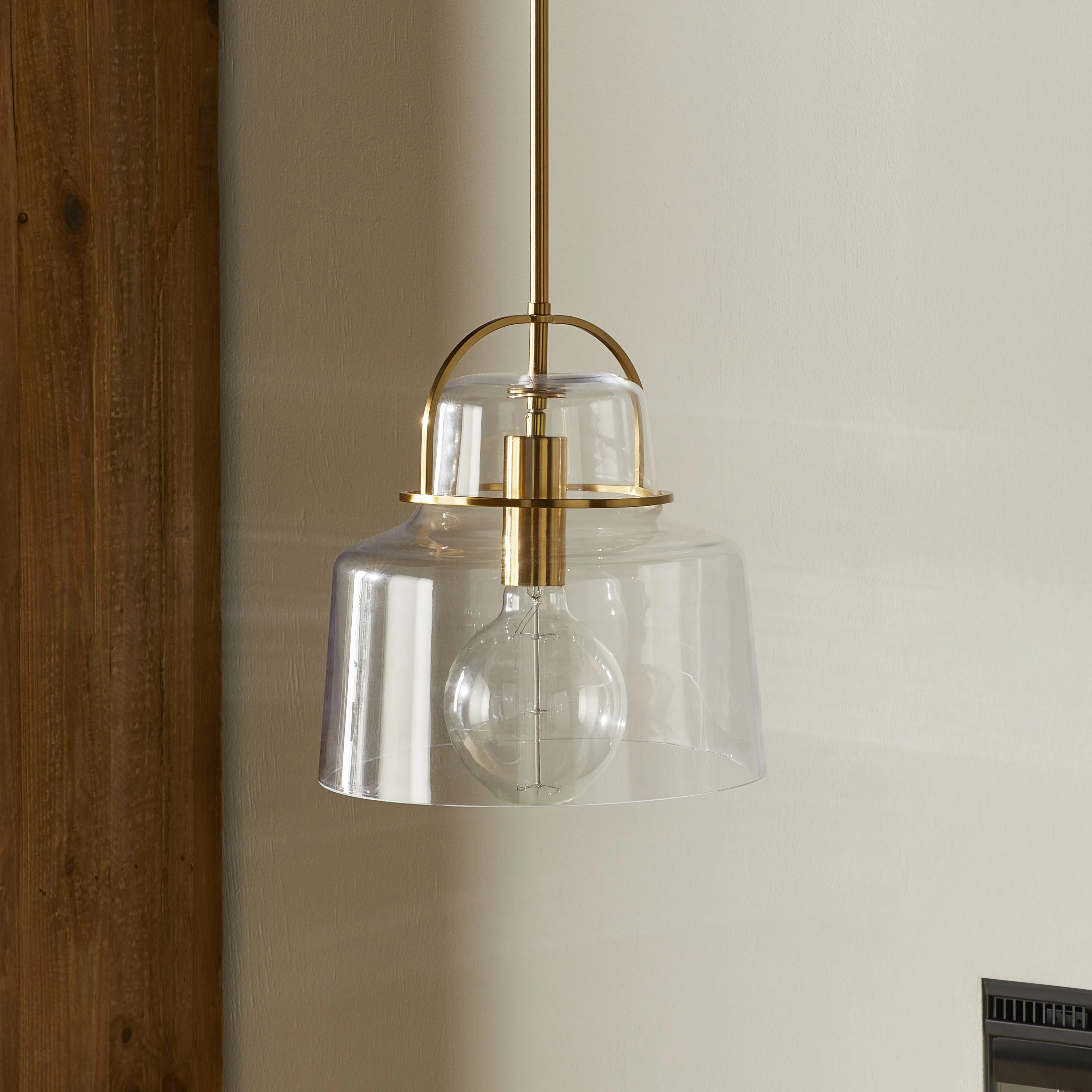 Teresa Glass Pendant Satin Brass 30x51cm - Image 4