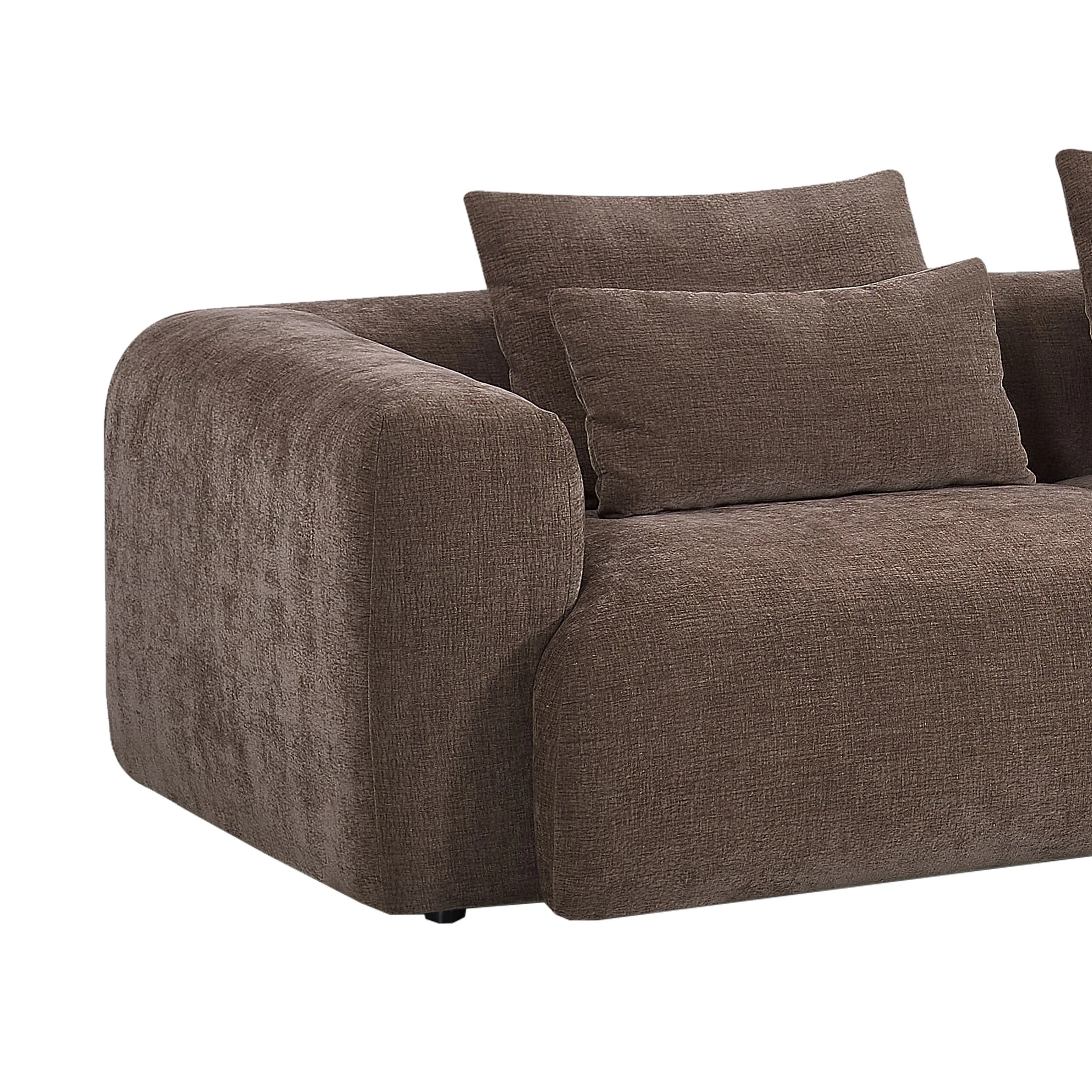 Torino 3 Seater Modular Chaise Chocolate - Image 3