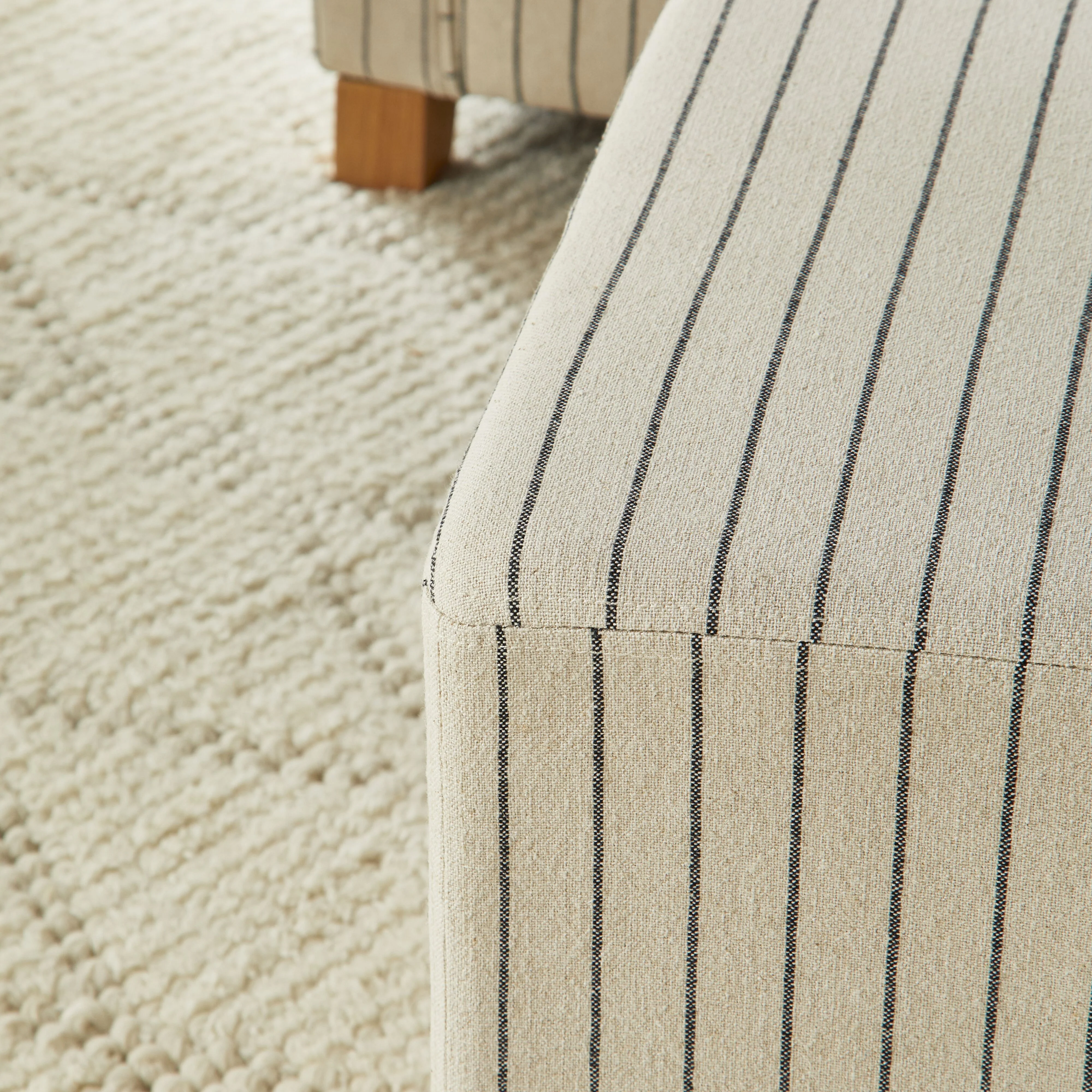 Torino Square Ottoman Alexandra Linen Stripe - Image 8