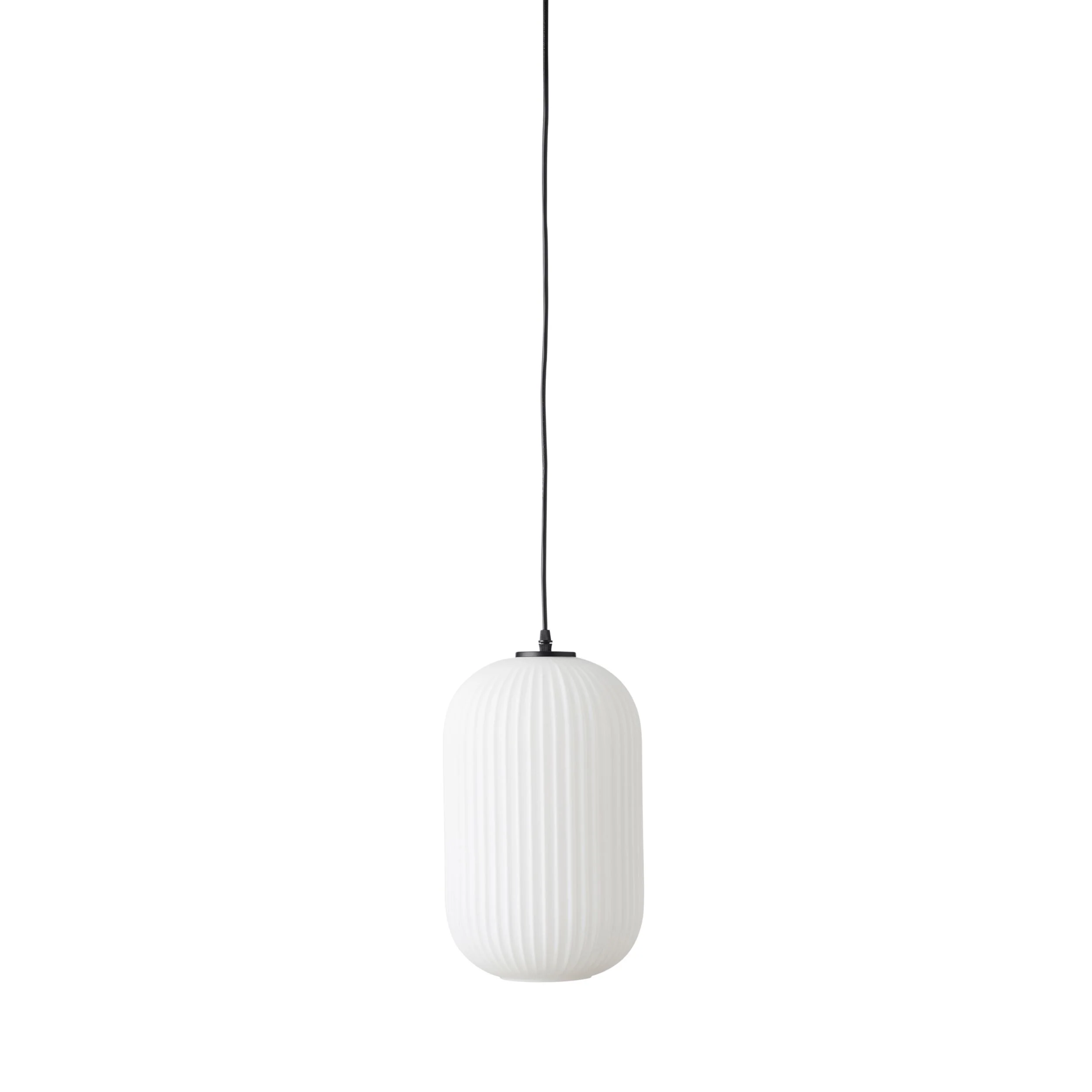 Treviso Fluted Glass Pendant White 150mm - Image 3