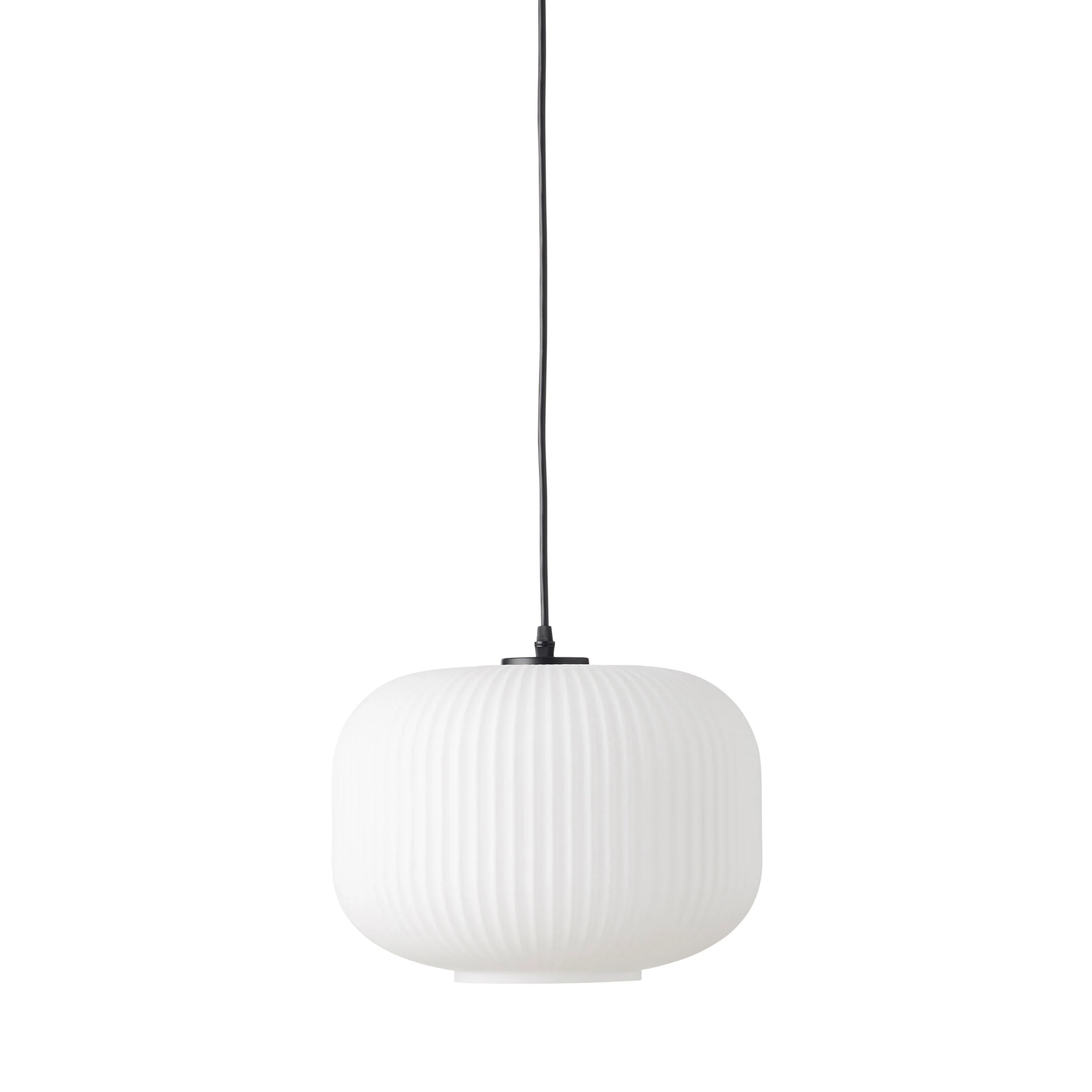 Treviso Fluted Glass Pendant White 300mm - Image 3