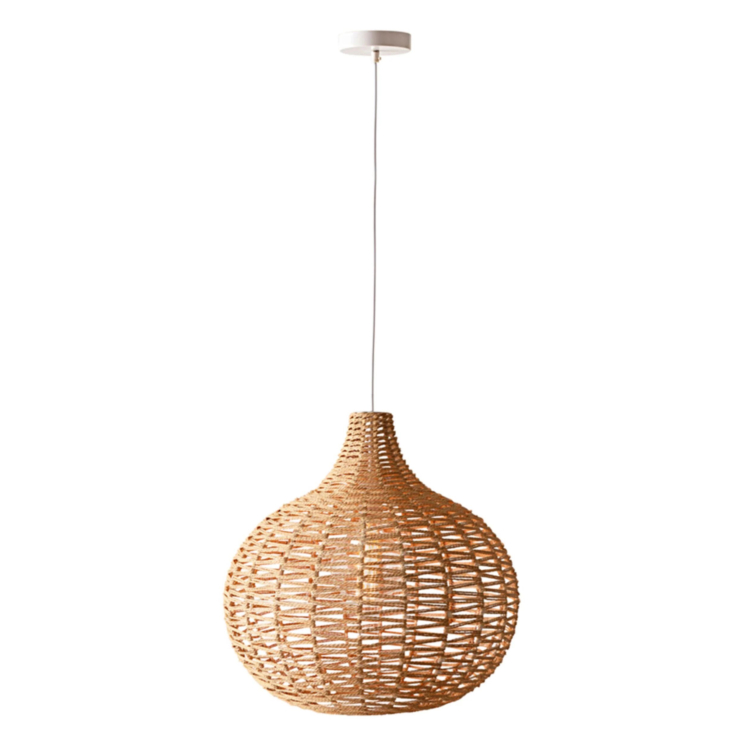 Tula Natural Rattan Bell Pendant 52x50x50cm - Image 2