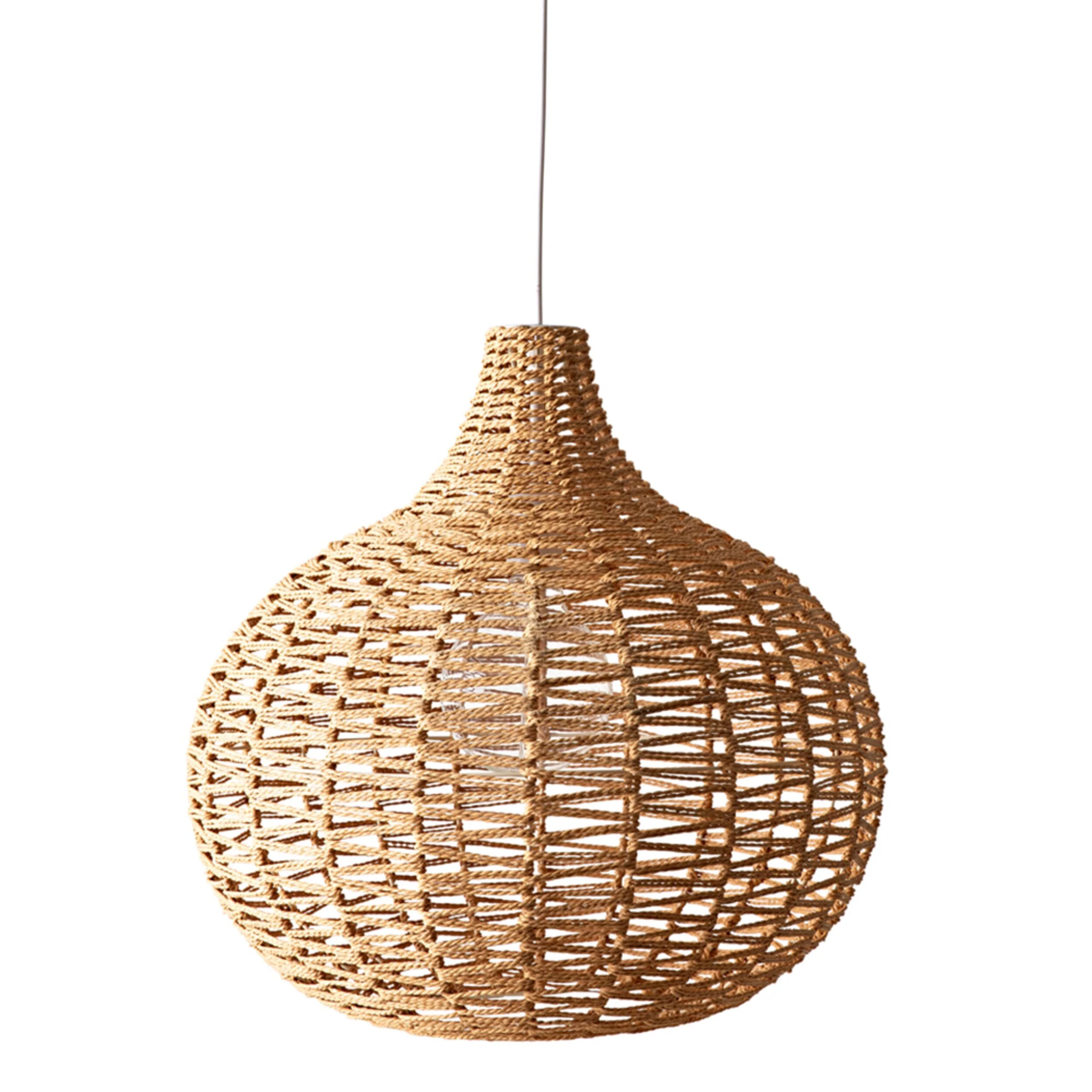 Tula Natural Rattan Bell Pendant 52x50x50cm - Image 3