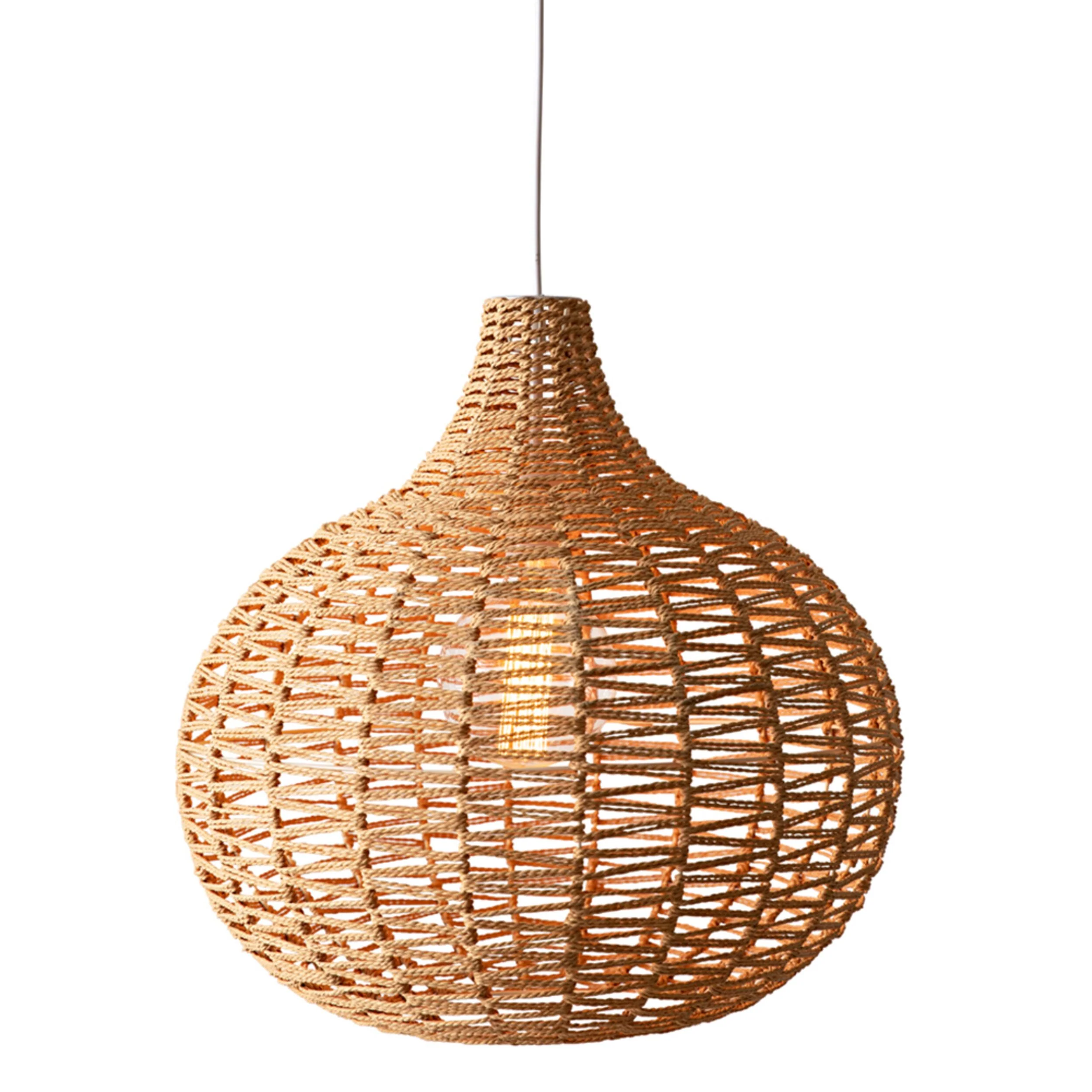 Tula Natural Rattan Bell Pendant 52x50x50cm - Image 4