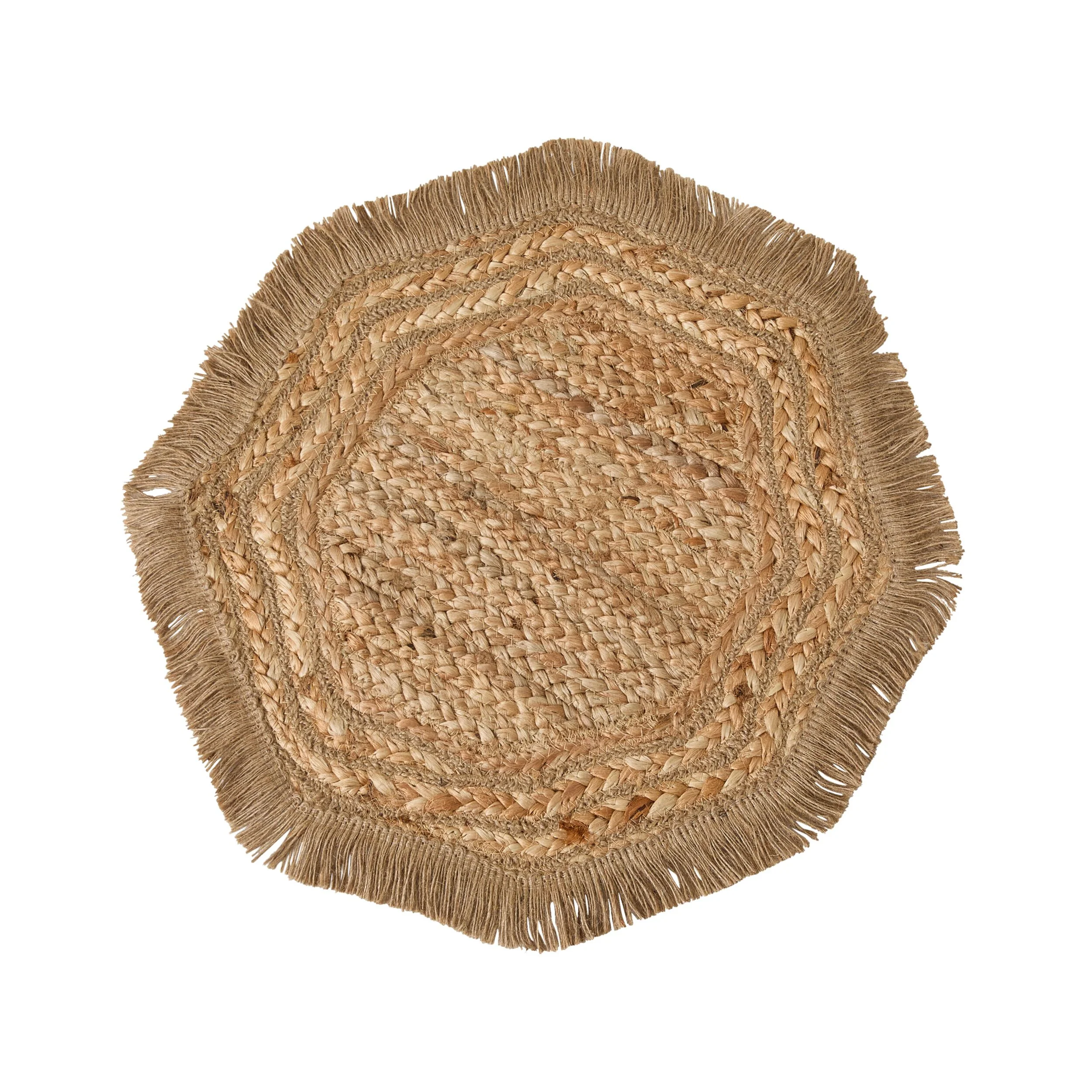 Tulum Braided Hexagonal Jute Placemat 38cm Set of 2 - Image 2