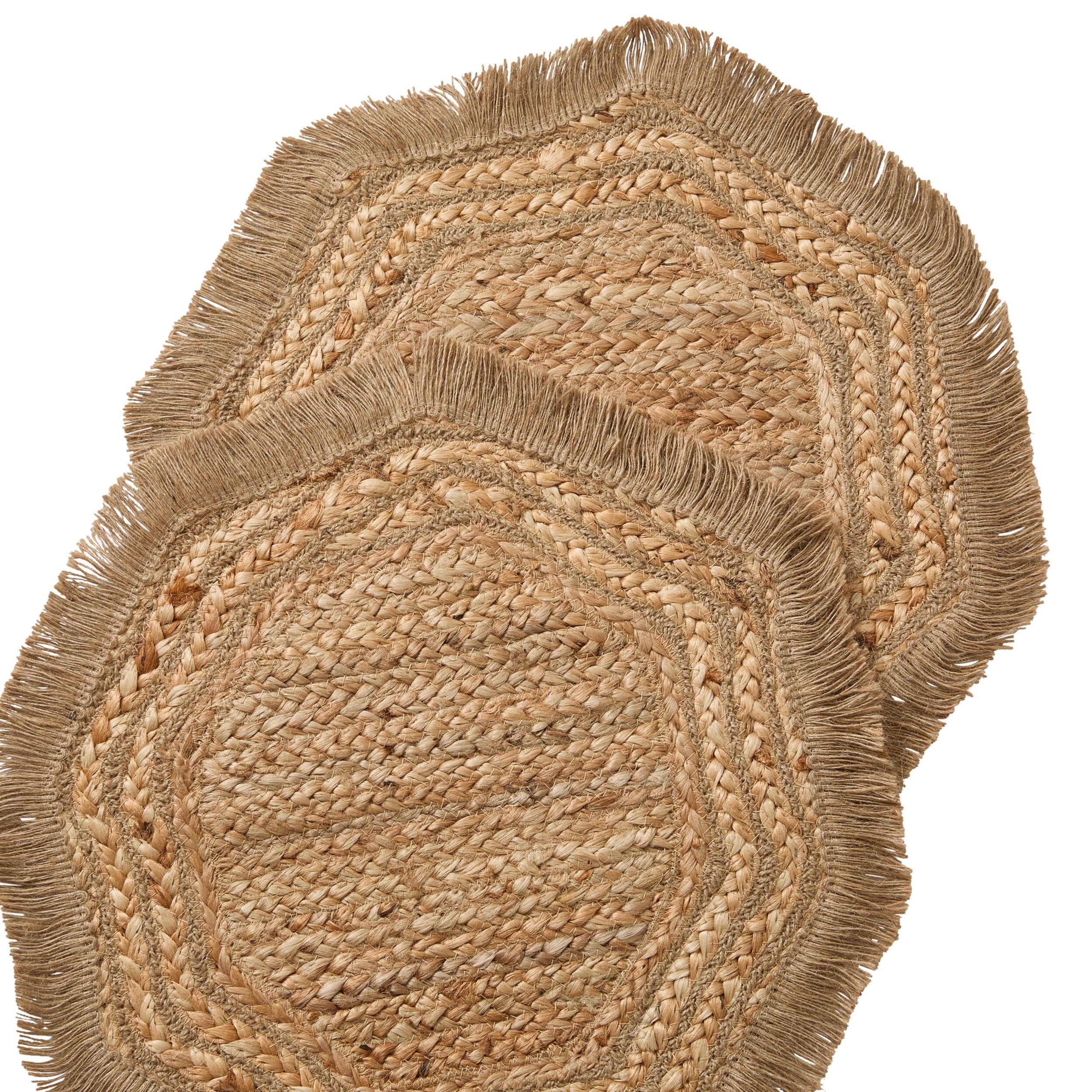 Tulum Braided Hexagonal Jute Placemat 38cm Set of 2 - Image 3