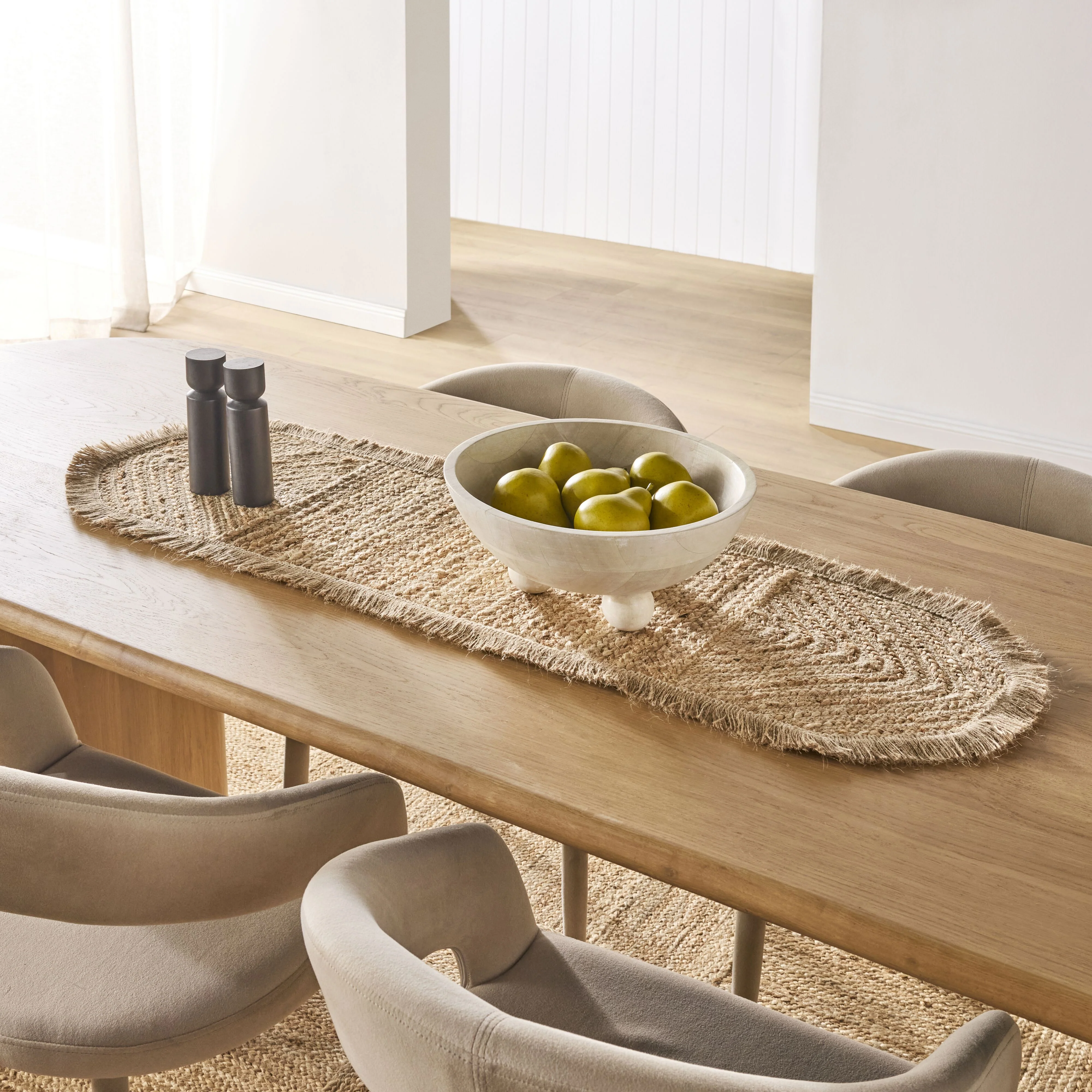 Tulum Braided Hexagonal Jute Table Runner 120cm - Image 3