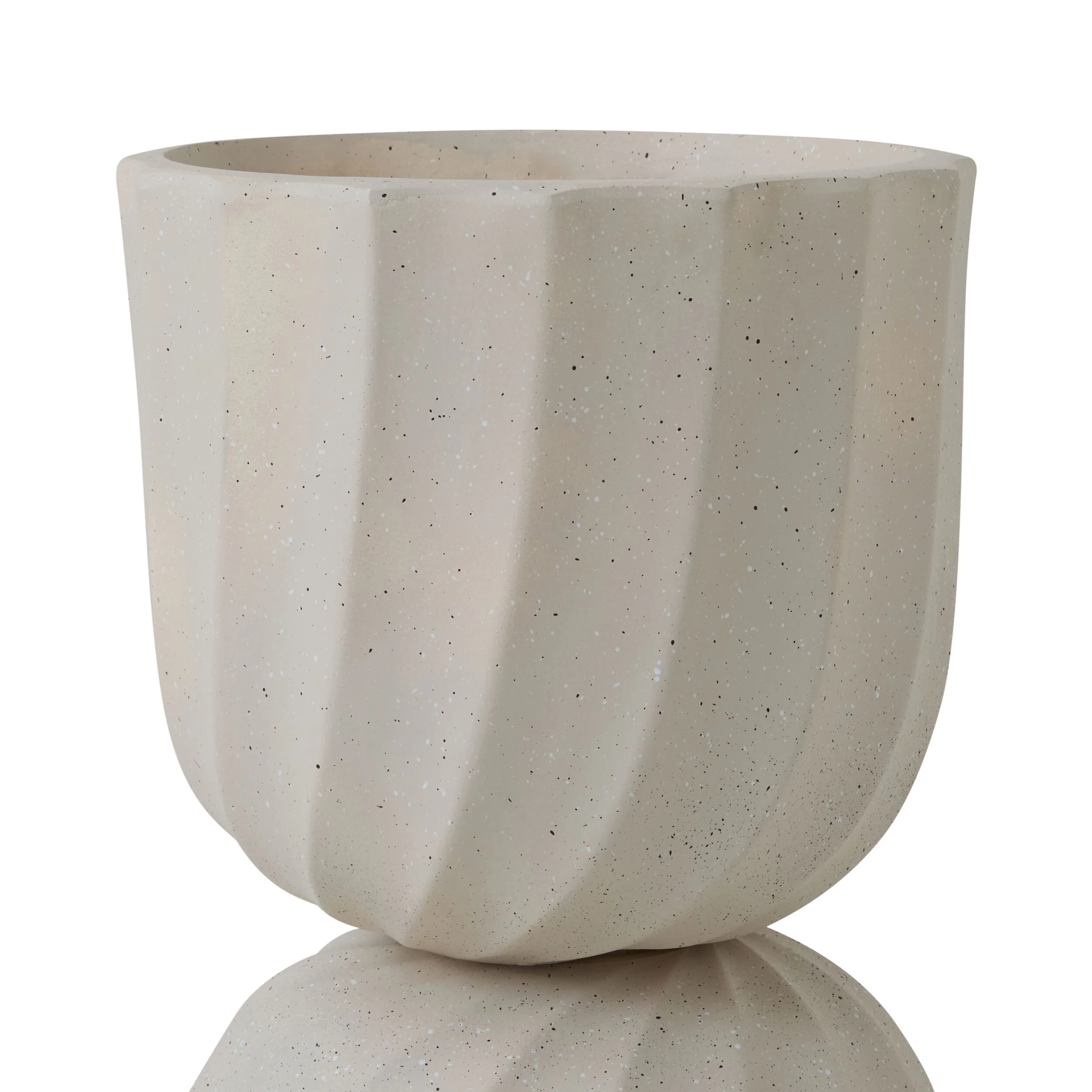 Twist Pedestal Planter White 50cm - Image 2
