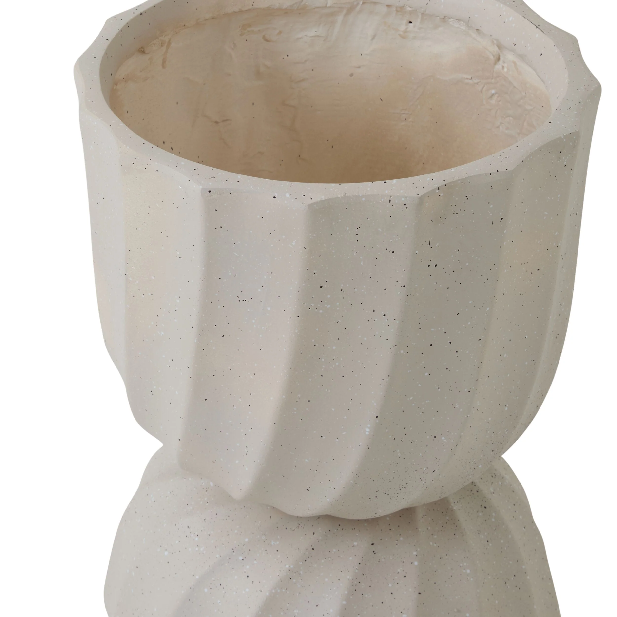 Twist Pedestal Planter White 50cm - Image 4