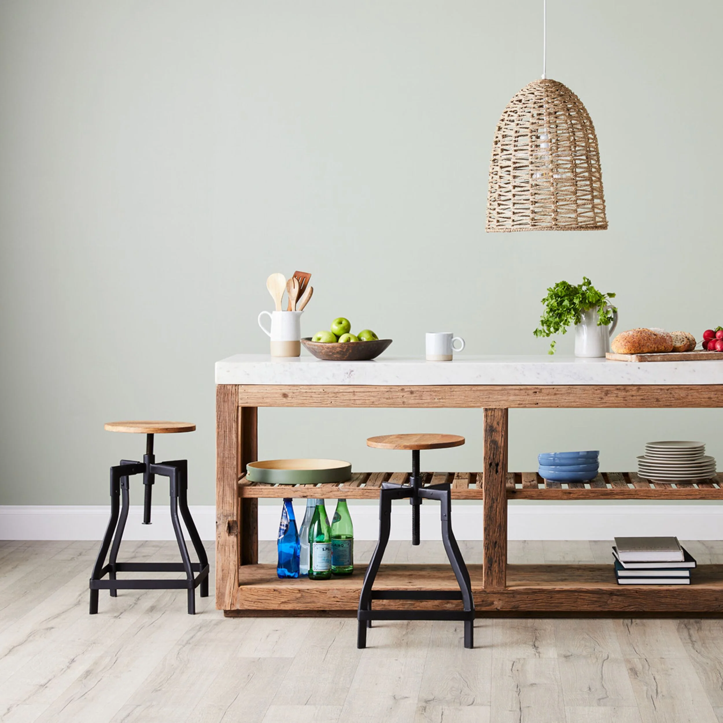 Valaro 180 Marble & Reclaimed Timber Kitchen Workbench - Image 7