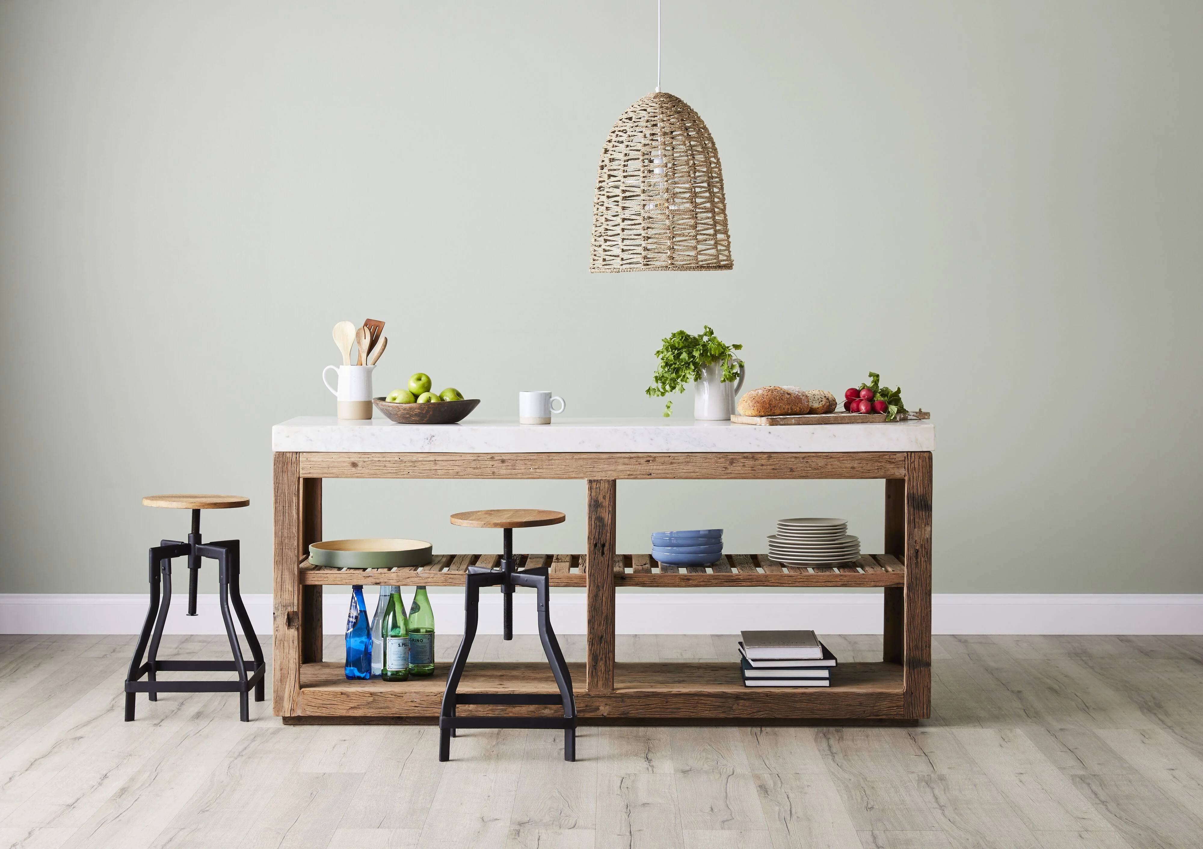 Valaro 180 Marble & Reclaimed Timber Kitchen Workbench - Image 8