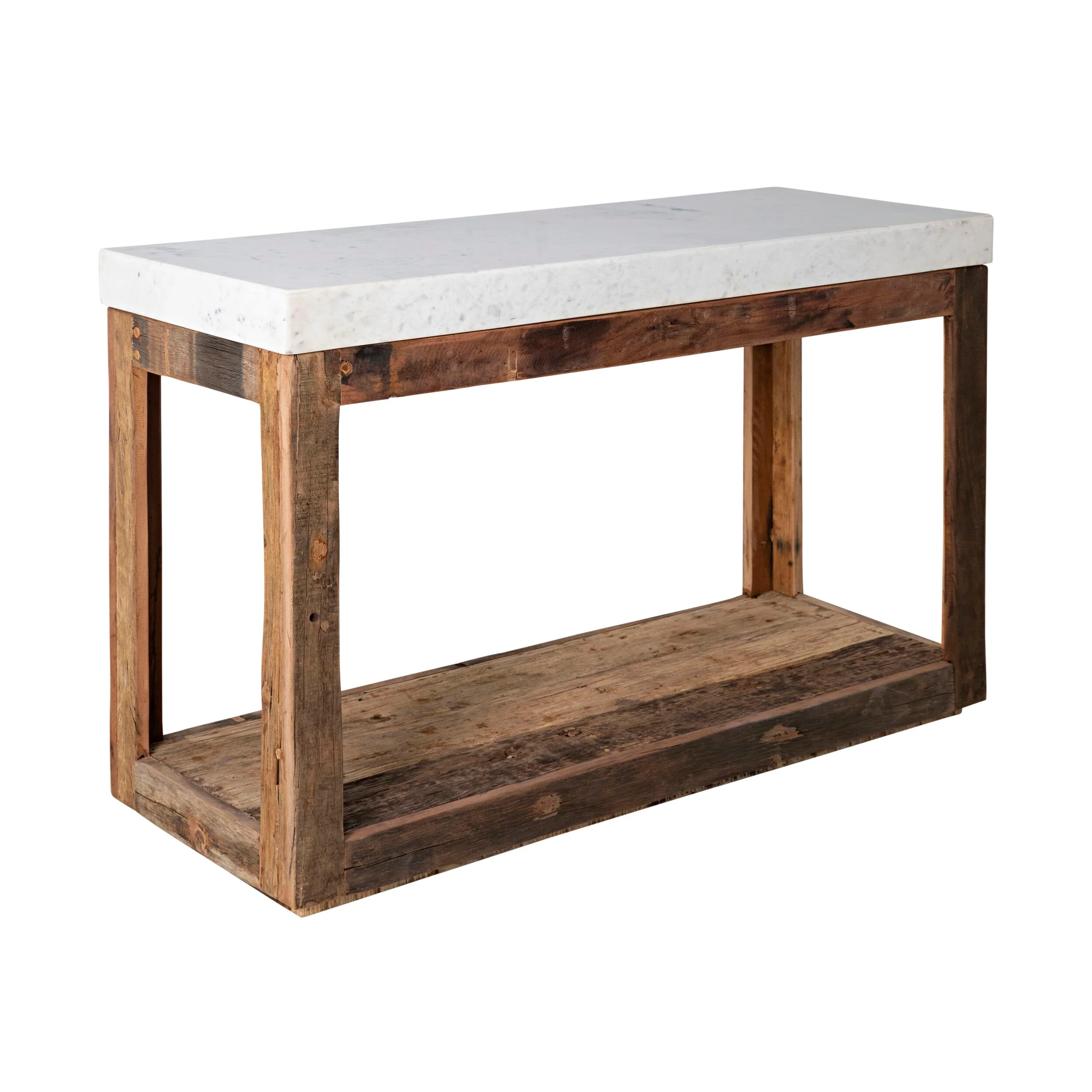 Valaro Marble & Reclaimed Timber Kitchen Workbench 130cm - Image 2