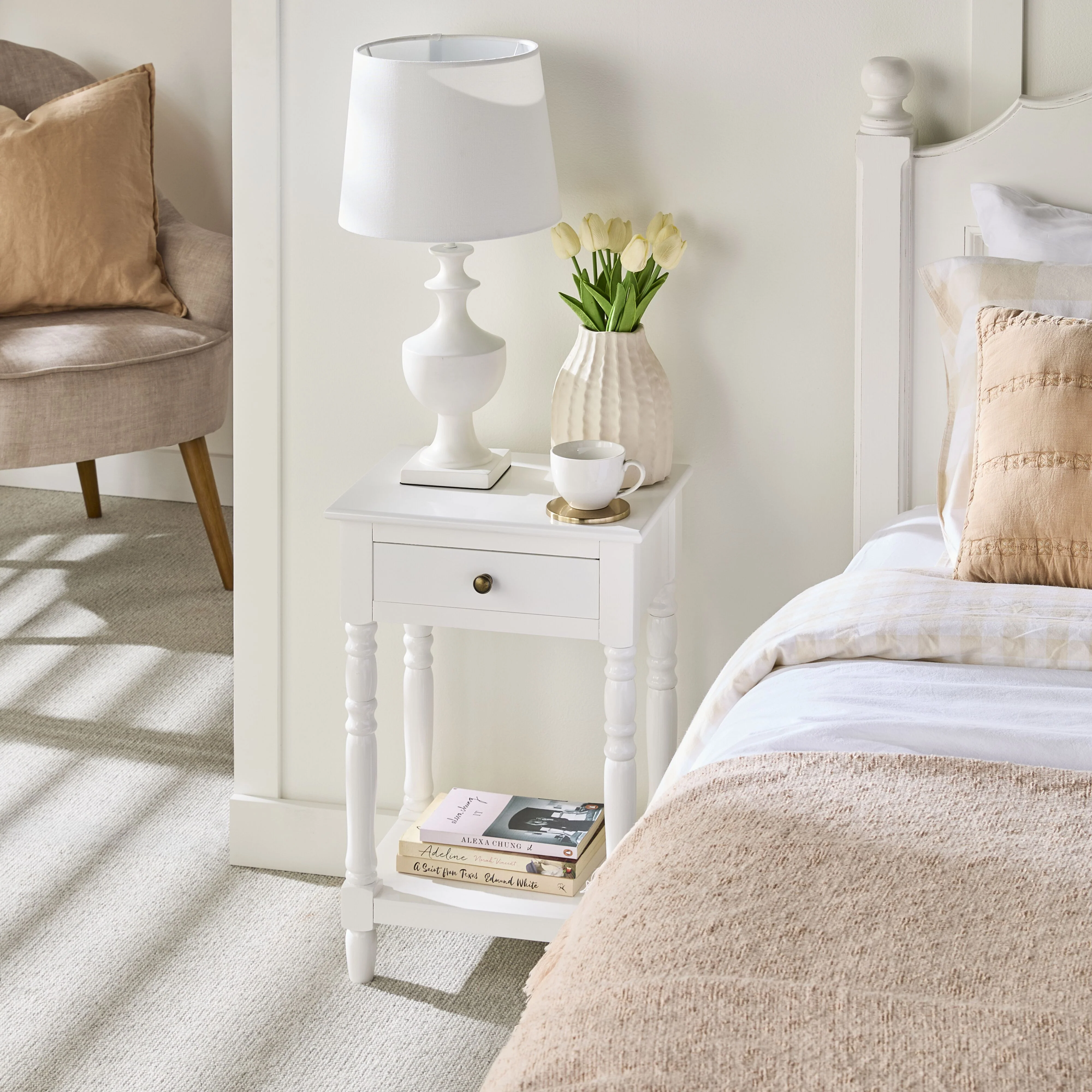 Valentine Bedside Table White - Image 7