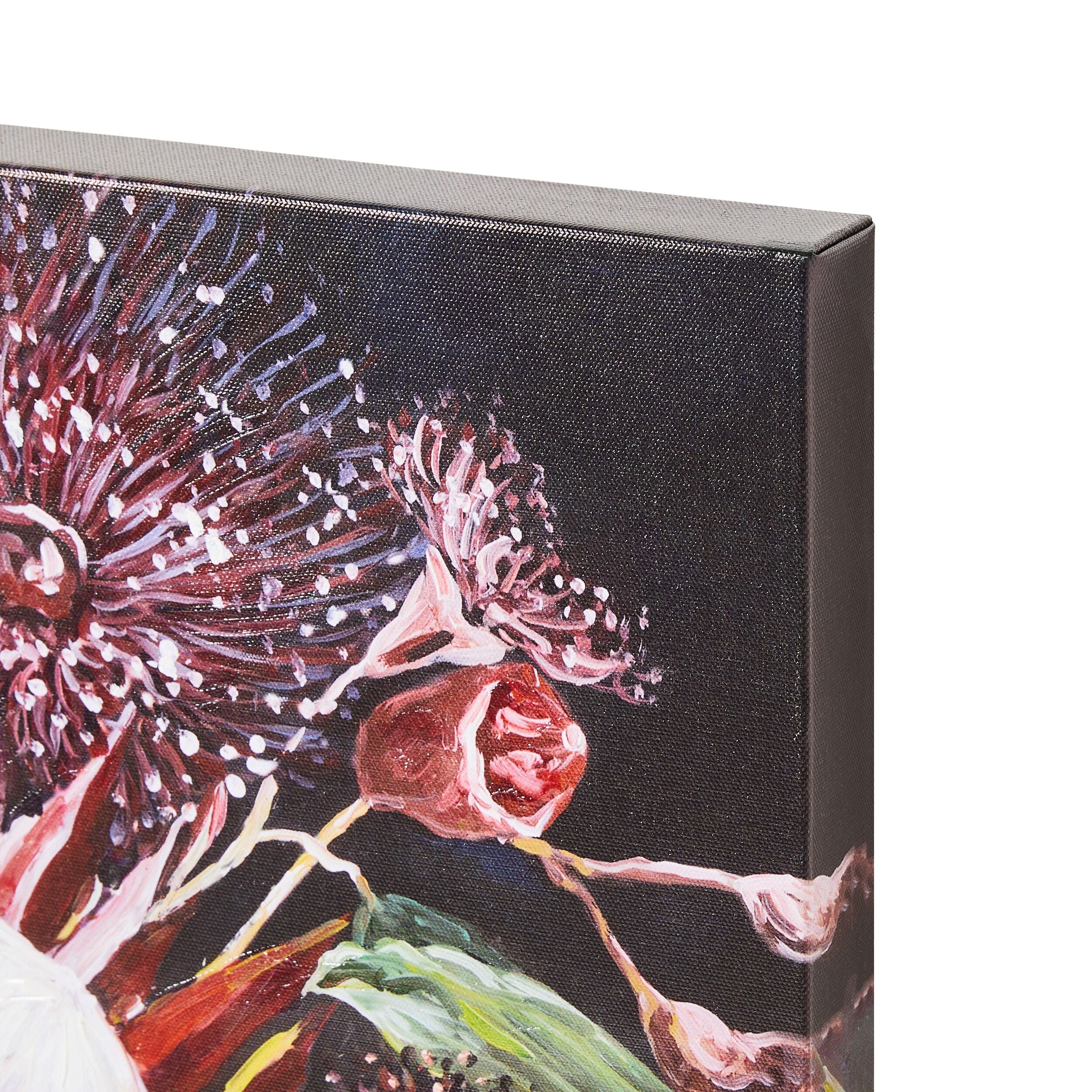Vase of Crimson Natives I Canvas Print 60x60cm - Image 3