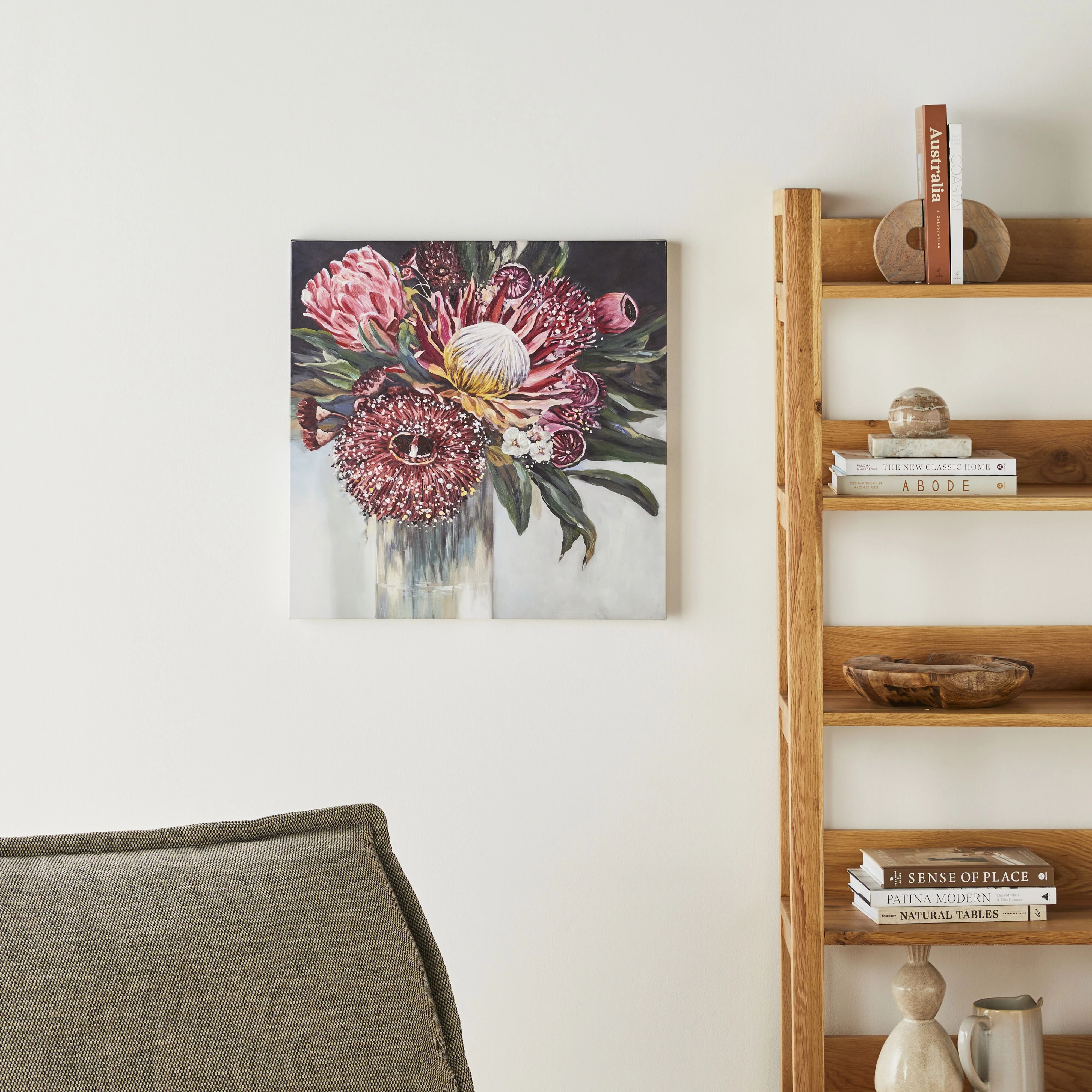 Vase of Crimson Natives II Canvas Print 60x60cm - Image 4