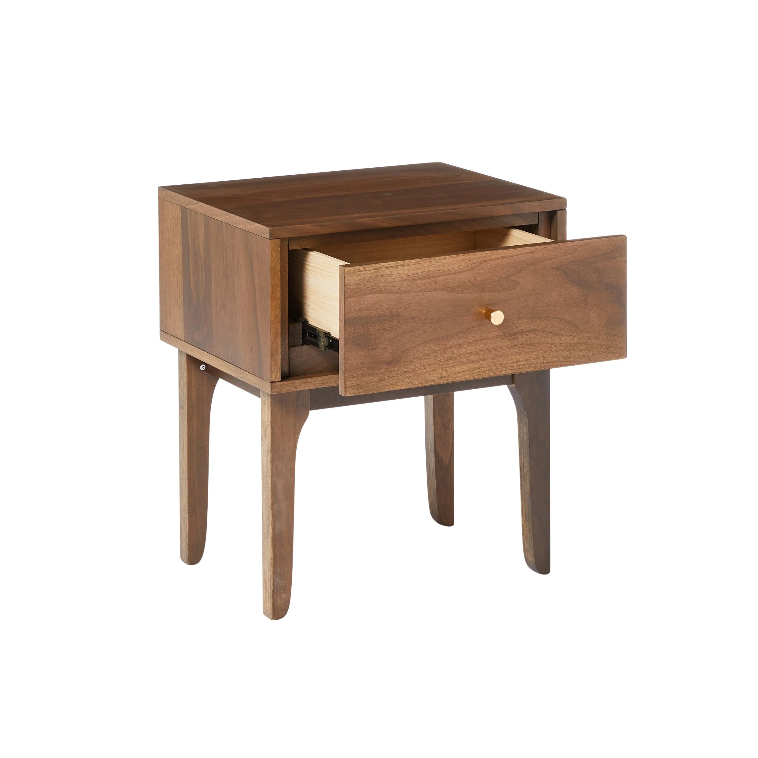 Vincent 1 Drawer Bedside Table Walnut - Image 3