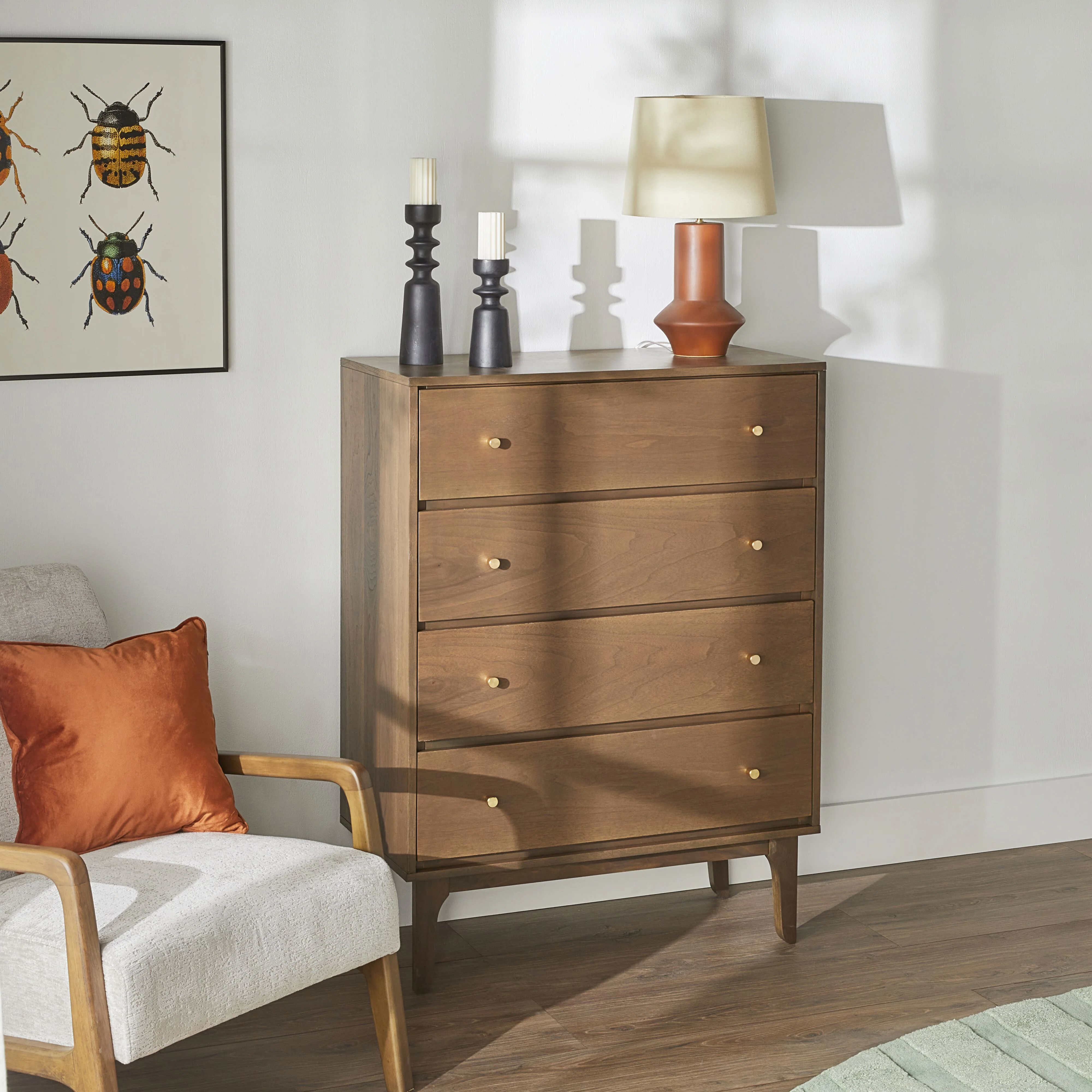 Vincent 4 Drawer Chest Walnut - Image 7