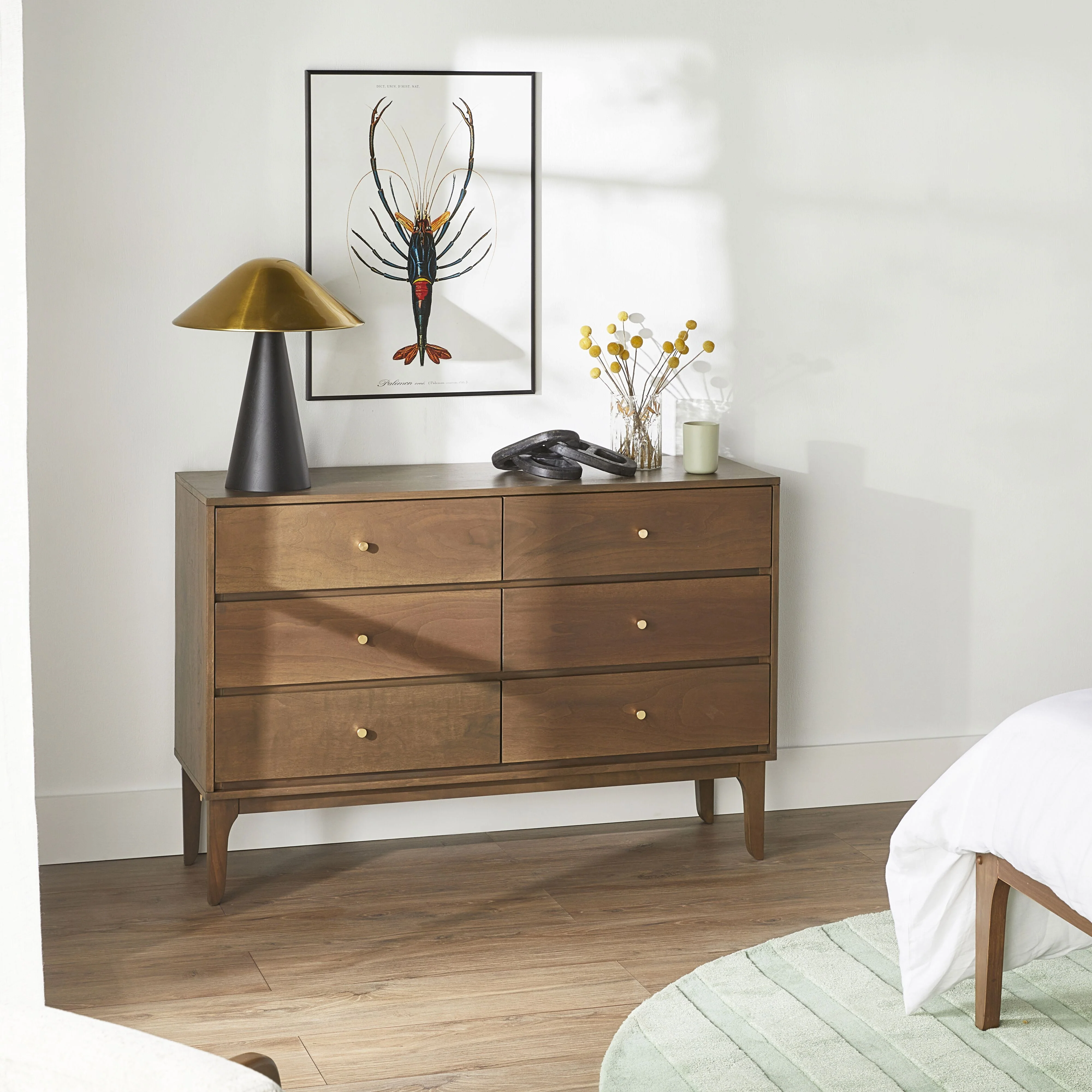 Vincent 6 Drawer Chest Walnut - Image 6
