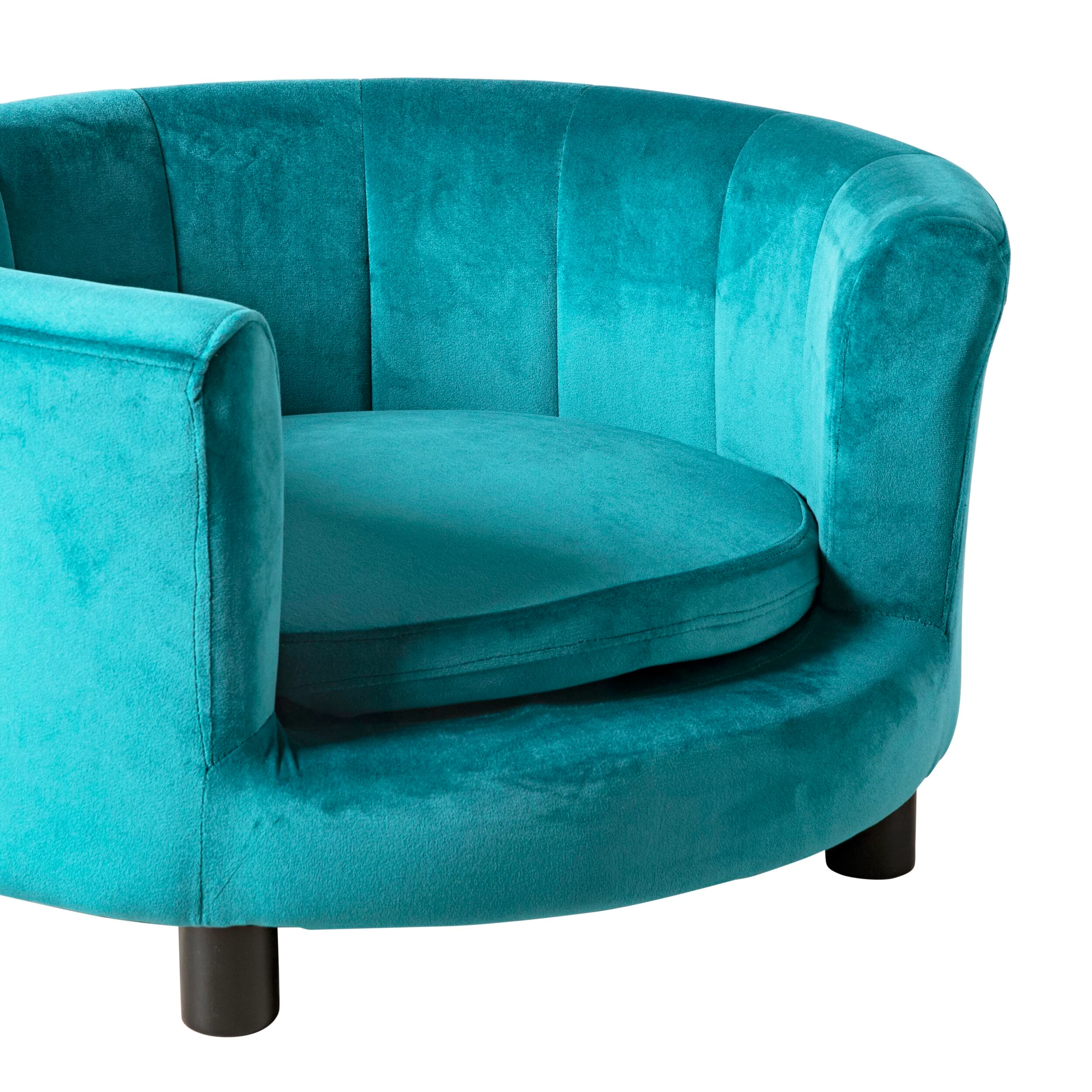 Vivienne Velvet Green Teal Pet Bed 65x65x36cm - Image 4
