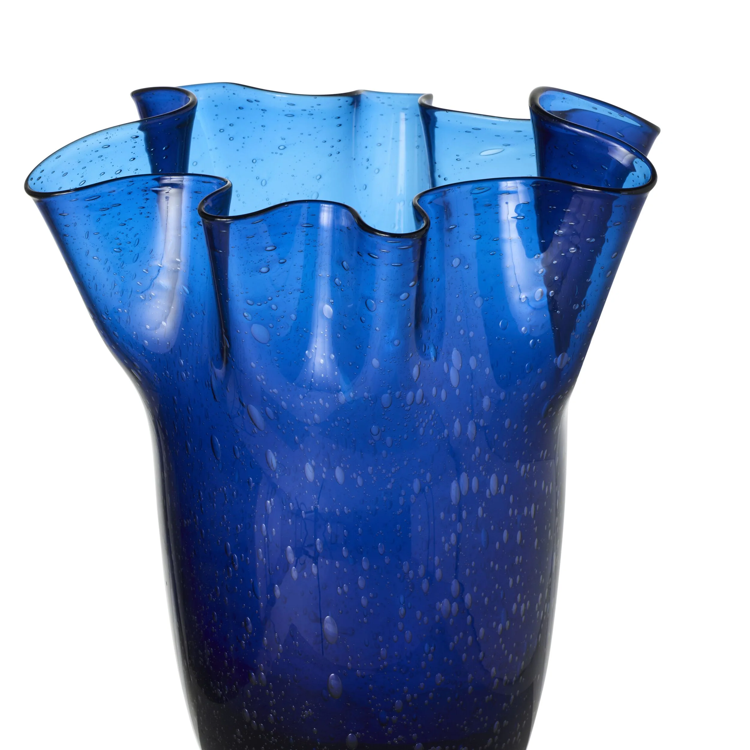 Wavy Glass Vase Sapphire Large - Image 2