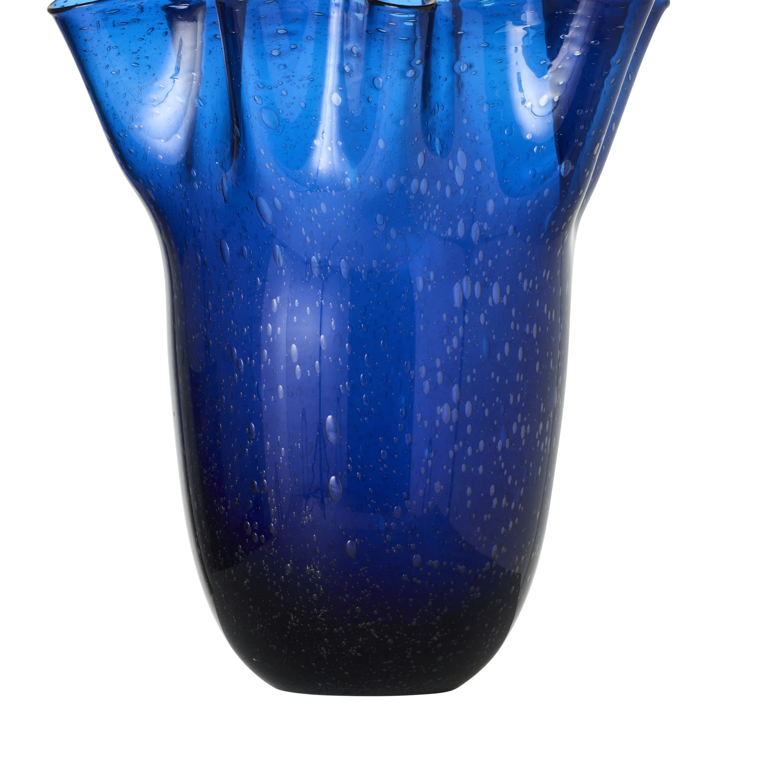 Wavy Glass Vase Sapphire Large - Image 3