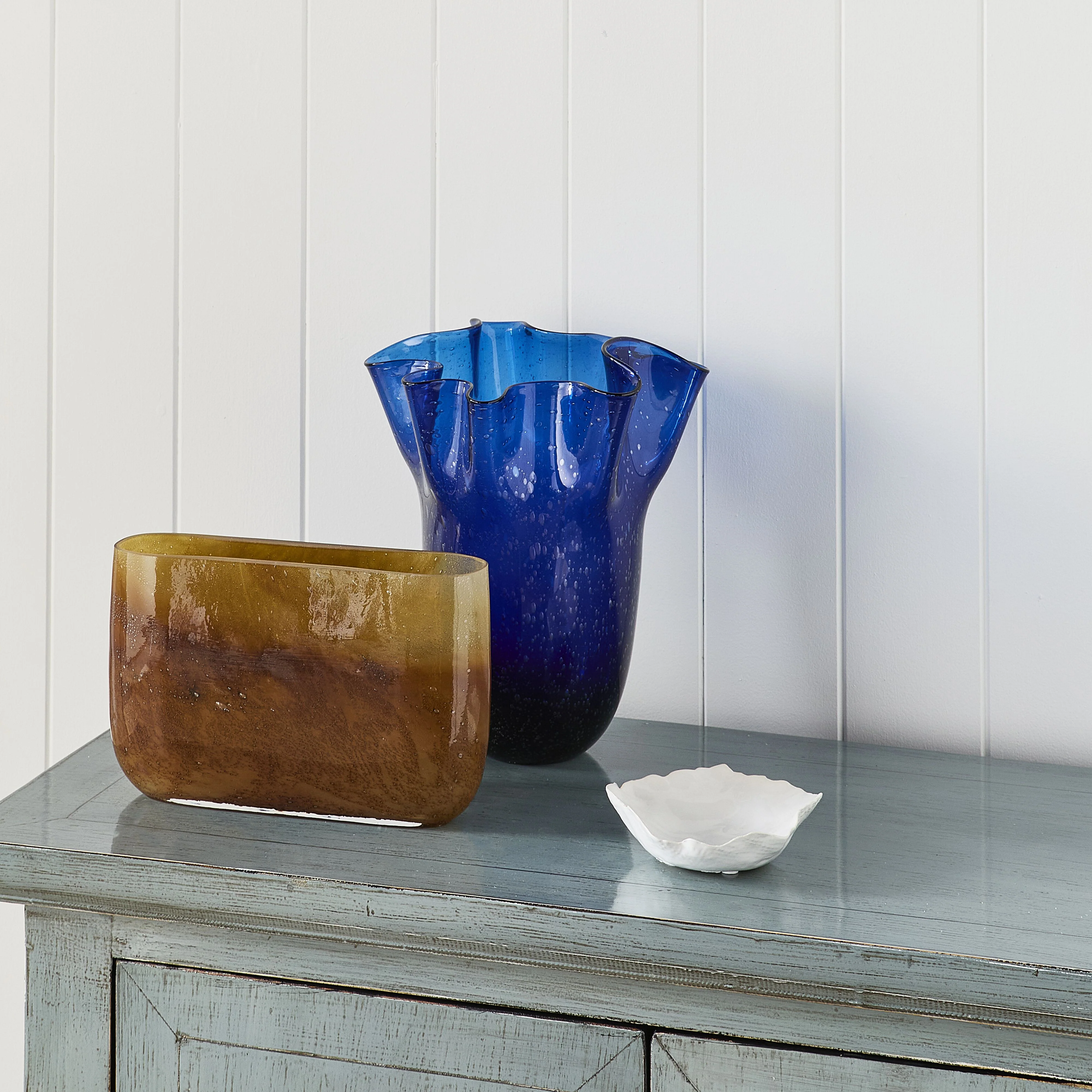Wavy Glass Vase Sapphire Large - Image 4