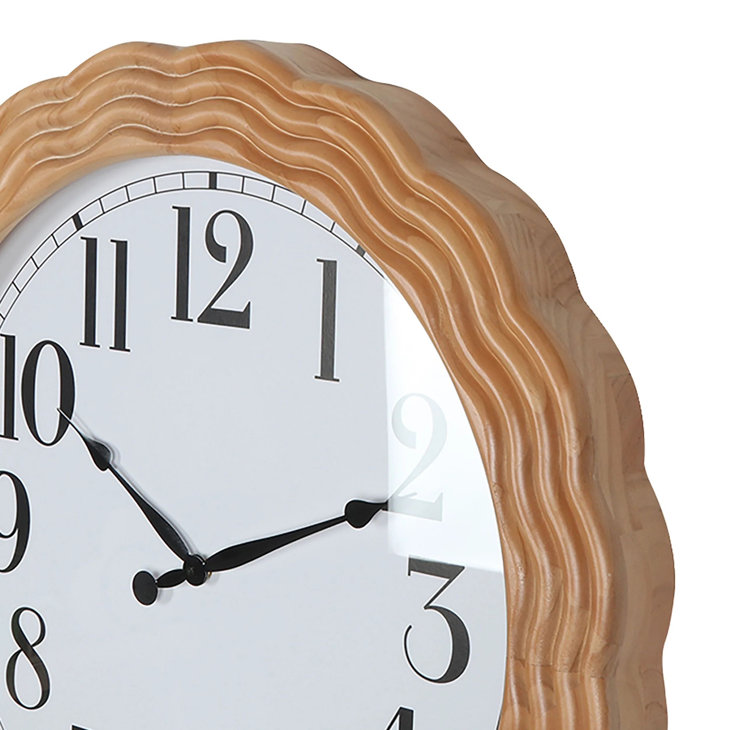 Wavy Wooden Wall Clock 68Cm - Image 2
