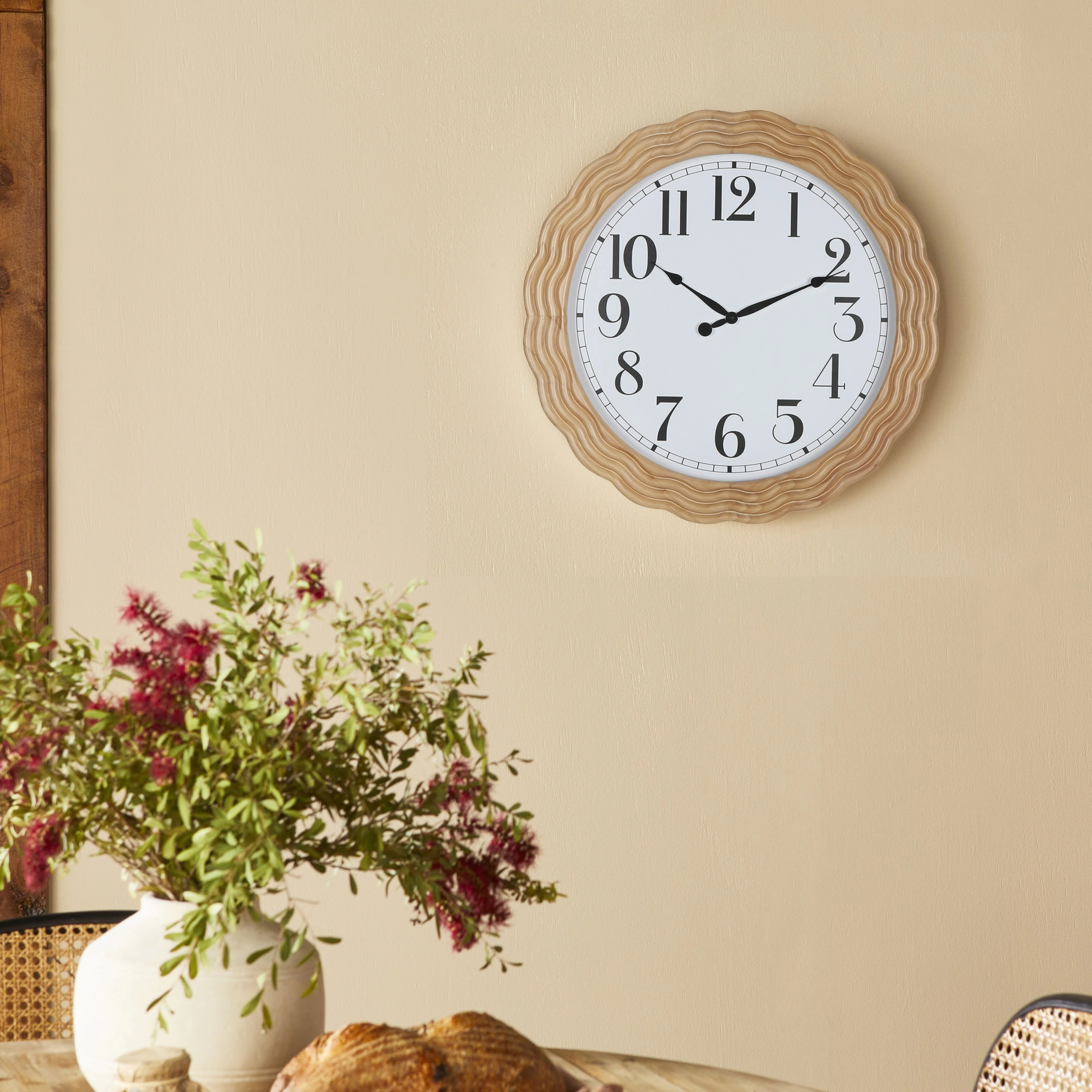Wavy Wooden Wall Clock 68Cm - Image 3