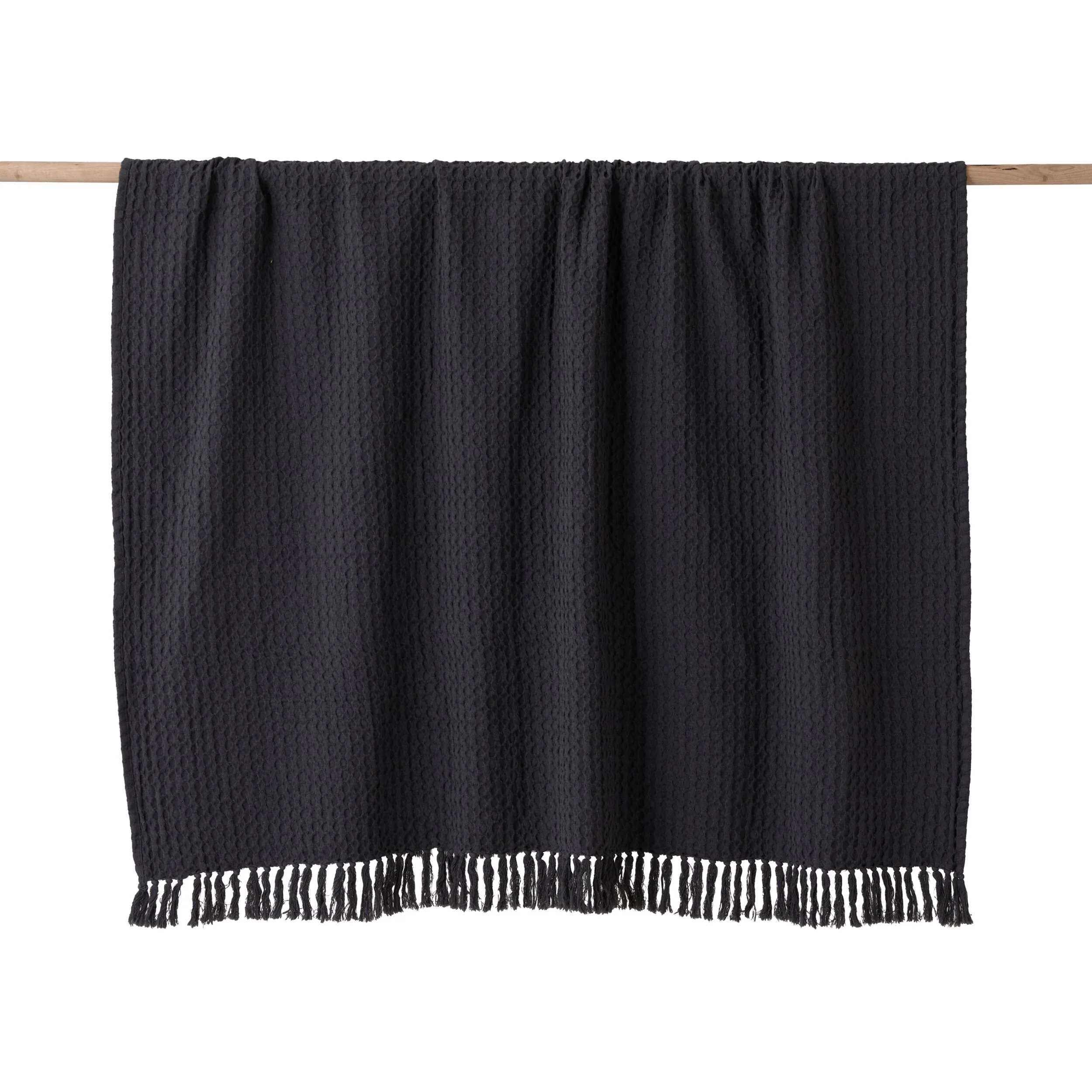 Whisper Waffle Throw Charcoal