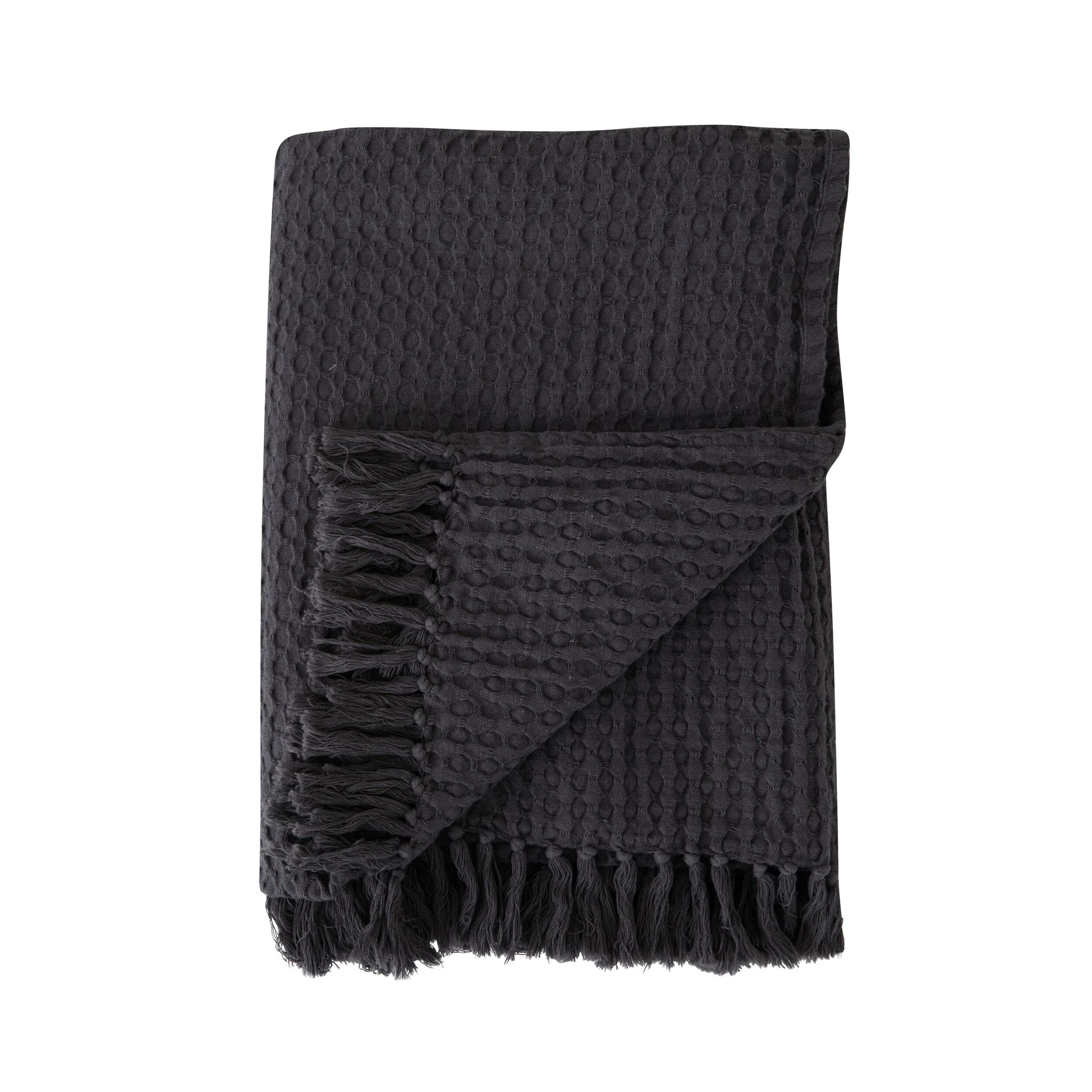 Whisper Waffle Throw Charcoal - Image 2