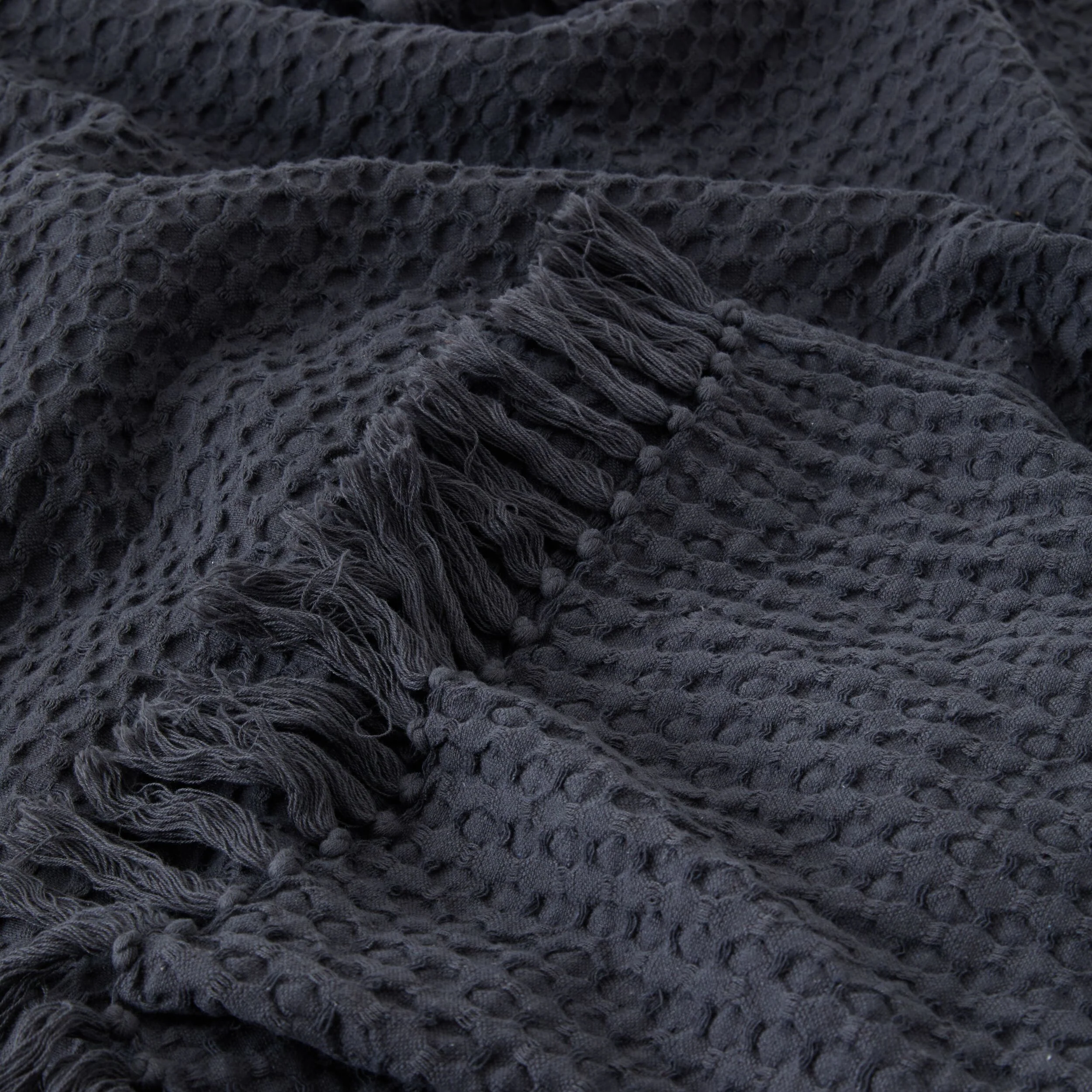 Whisper Waffle Throw Charcoal - Image 3