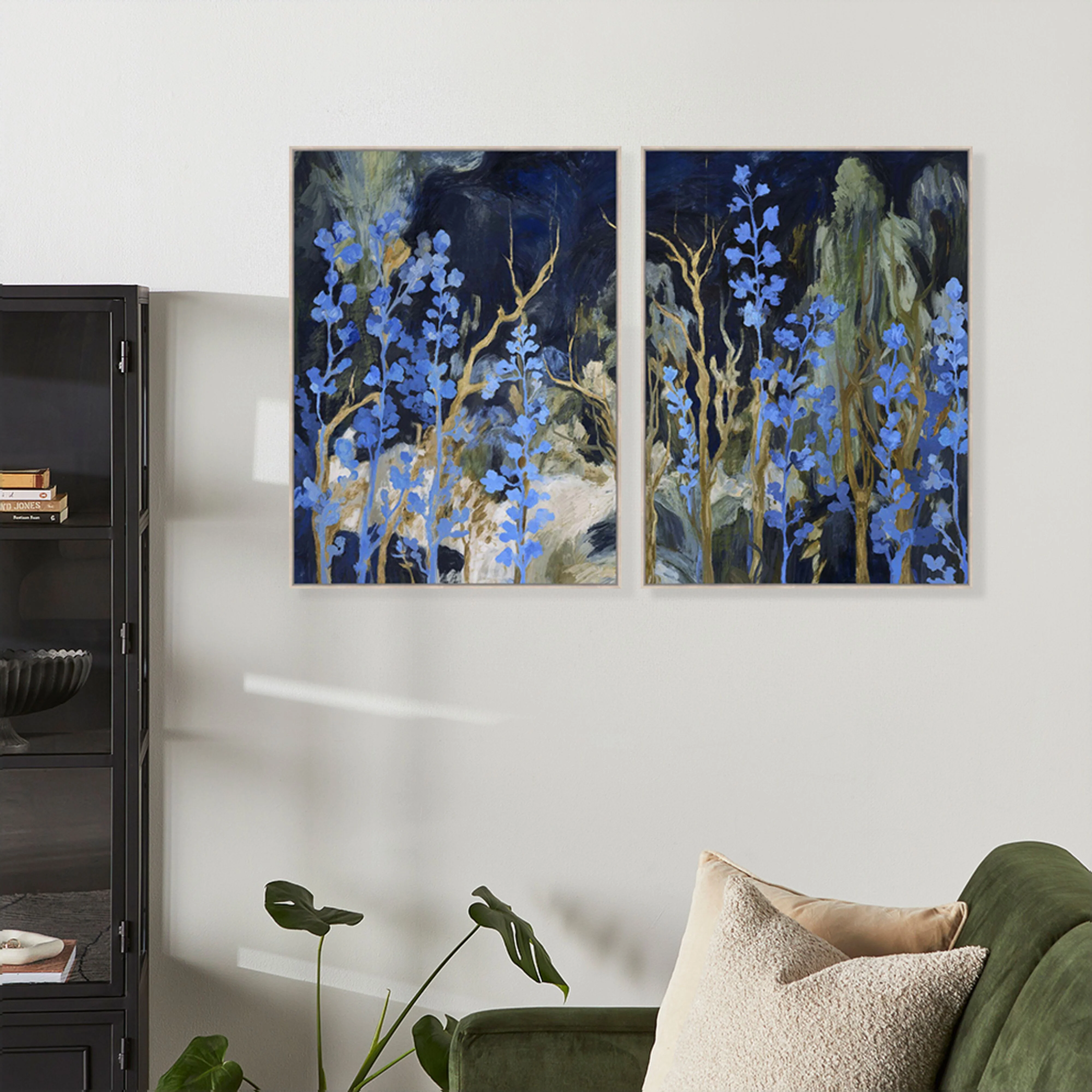 Whispers of the Night Framed Textured Print Duo 180x120cm - Image 2