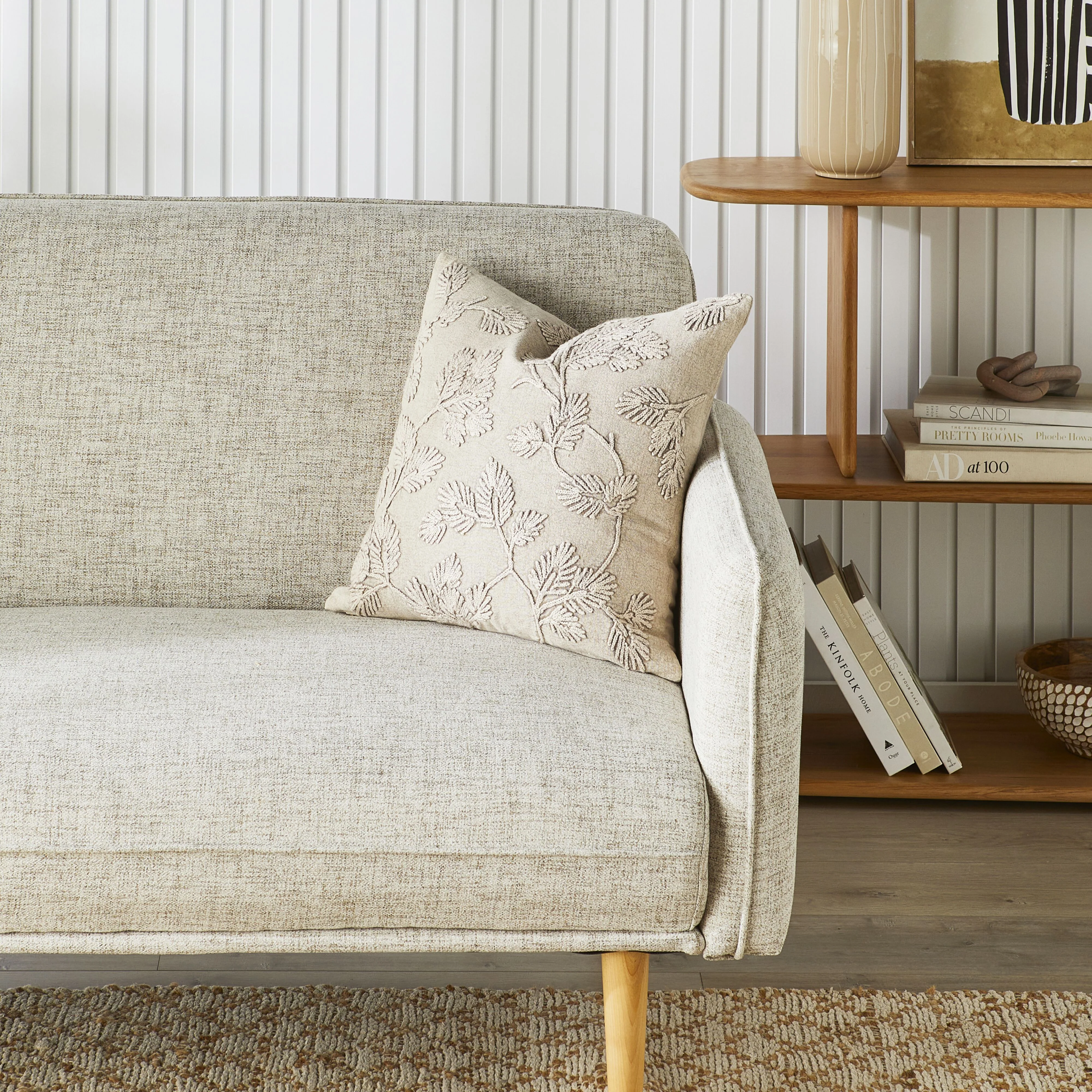 Whispy Fern Embroidered Cushion 45x45cm - Image 4